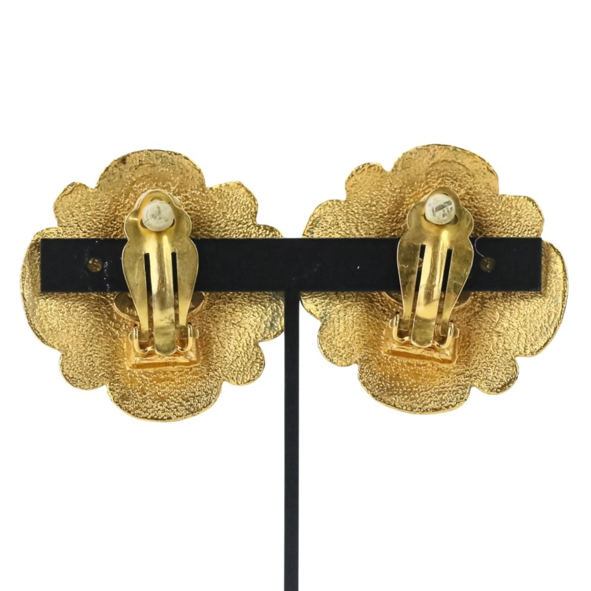 Vintage Clip-On Earrings Pearl Clip-On Gold-Tone Metal - Image 2