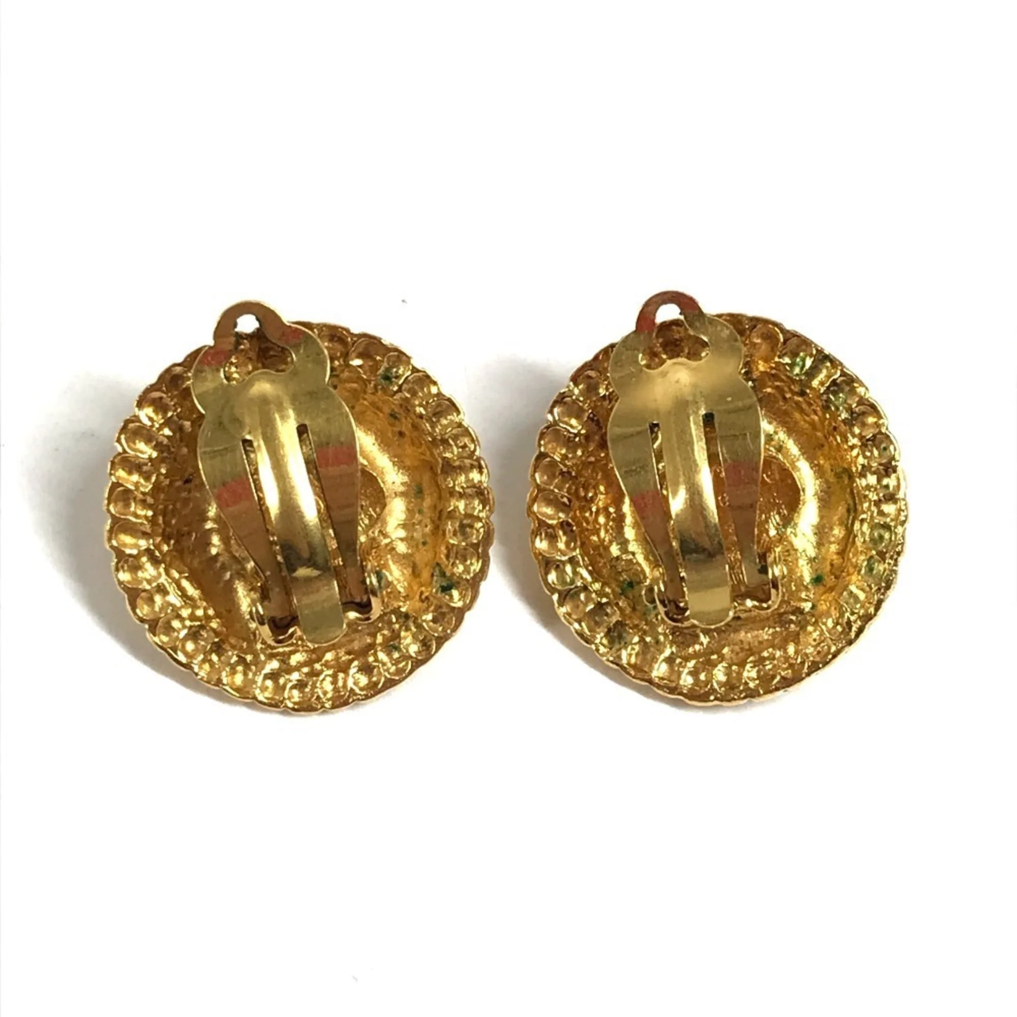 Vintage Clip-On Earrings Pearl Clip-On Gold-Tone Metal - Image 2