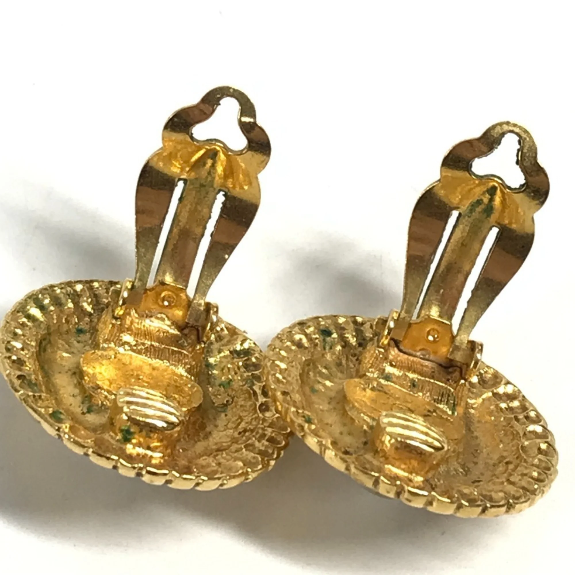 Vintage Clip-On Earrings Pearl Clip-On Gold-Tone Metal - Image 9