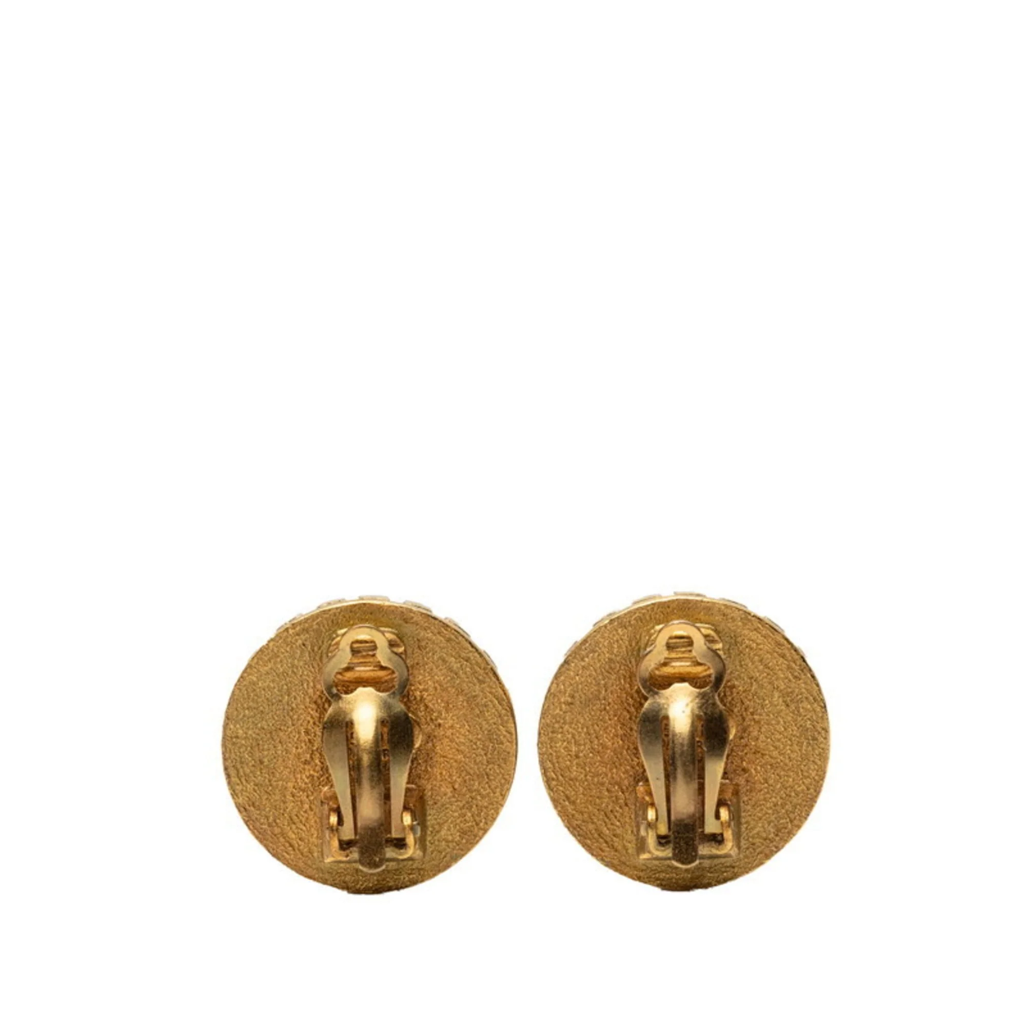 Vintage Earrings Gold-Tone Metal - Image 2