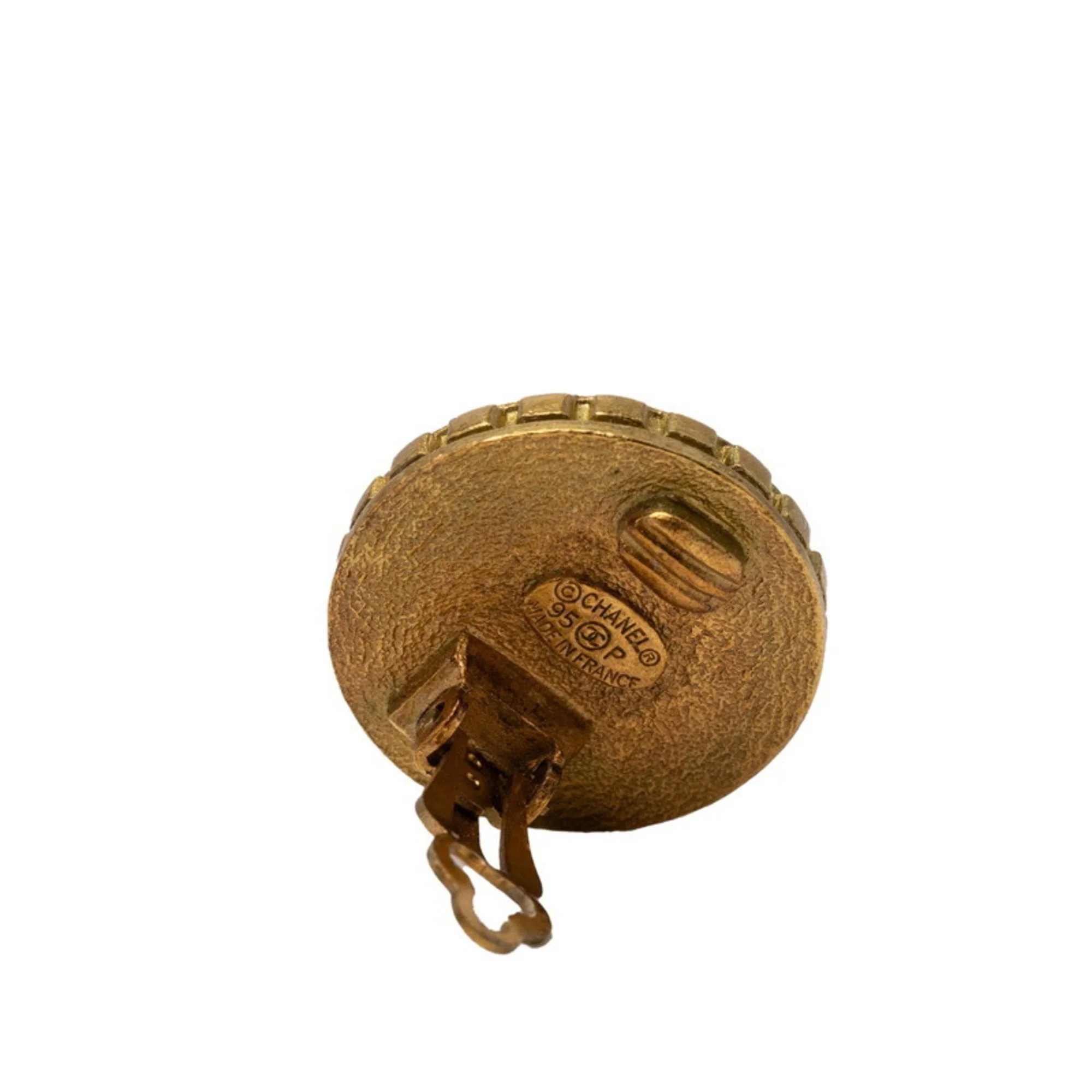 Vintage Earrings Gold-Tone Metal - Image 3