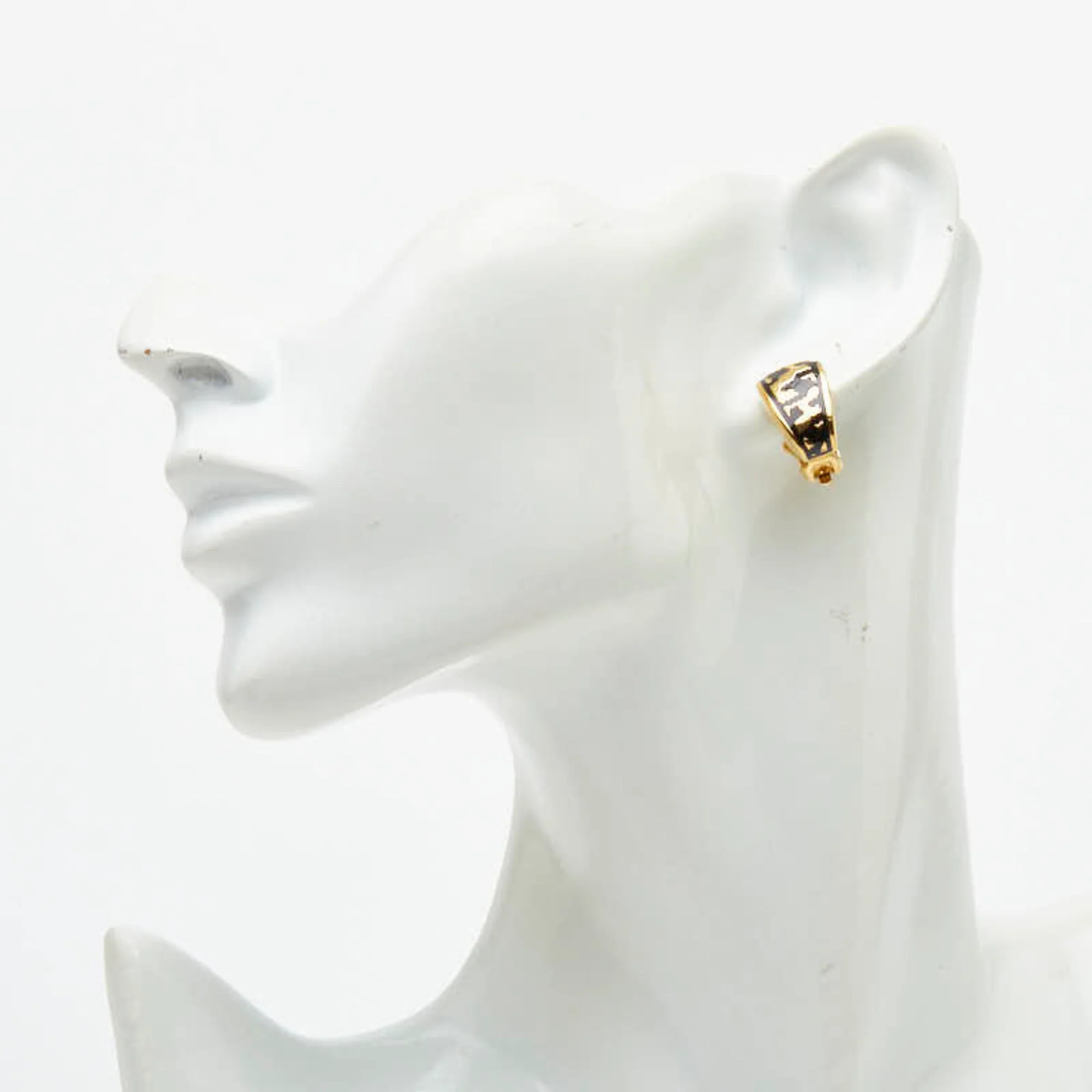 Clip-On Earrings Gold and Black Plated - Image 5