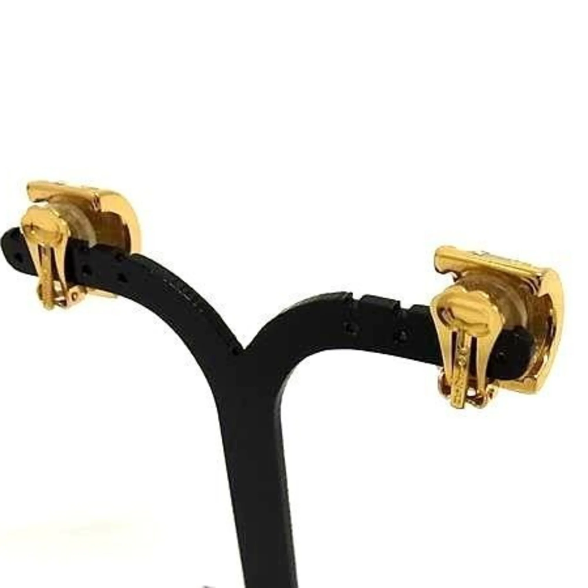 Clip-On Earrings Rhinestone Clip-On Gold-Tone Metal - Image 2
