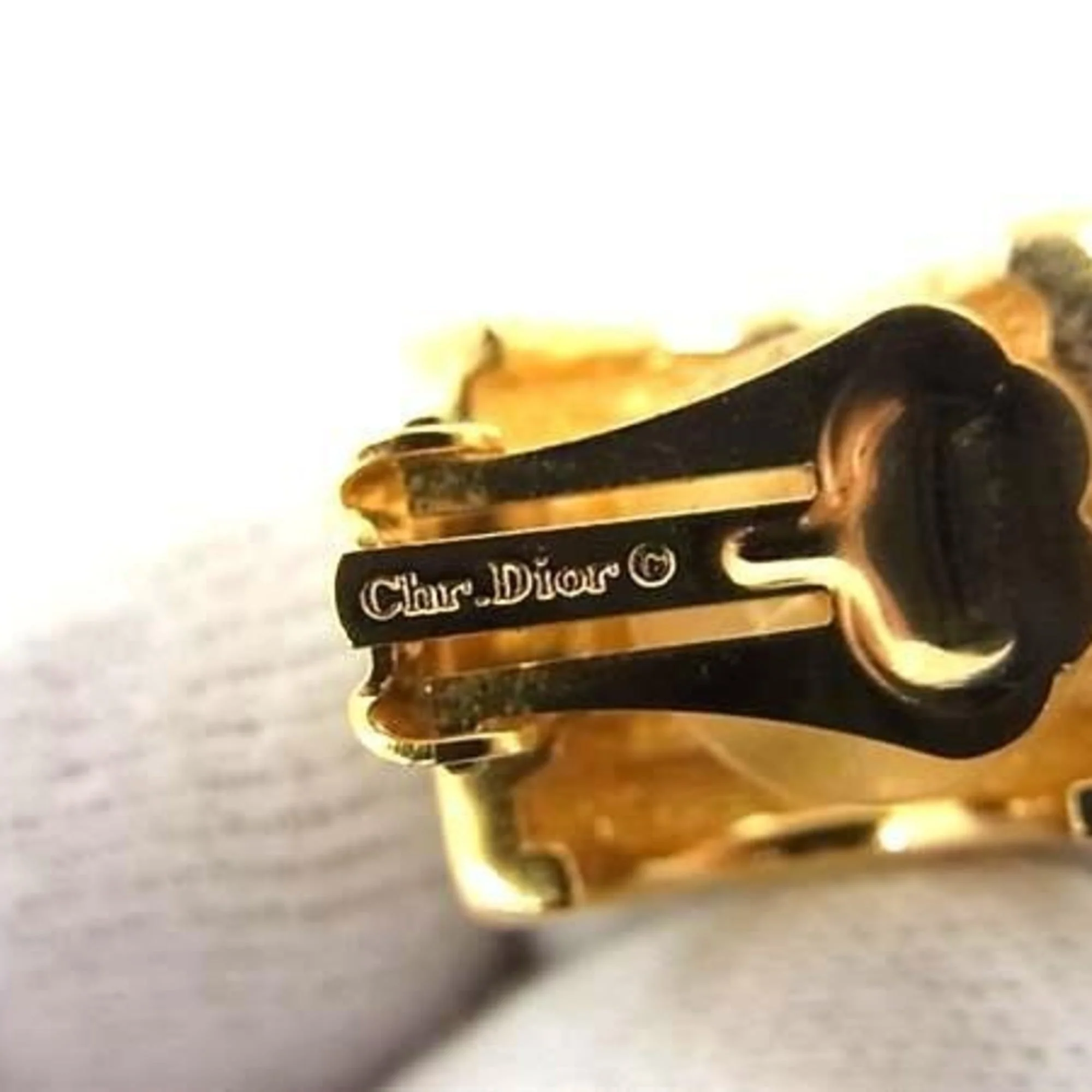 Clip-On Earrings Rhinestone Clip-On Gold-Tone Metal - Image 3