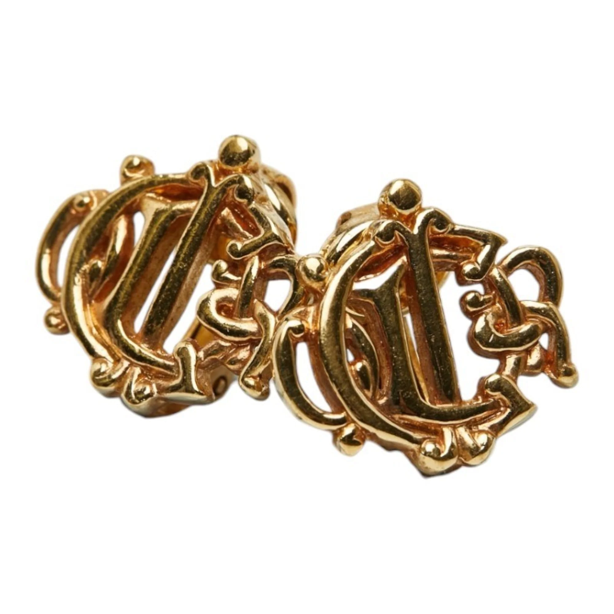 Earrings Logo Gold-Tone Metal