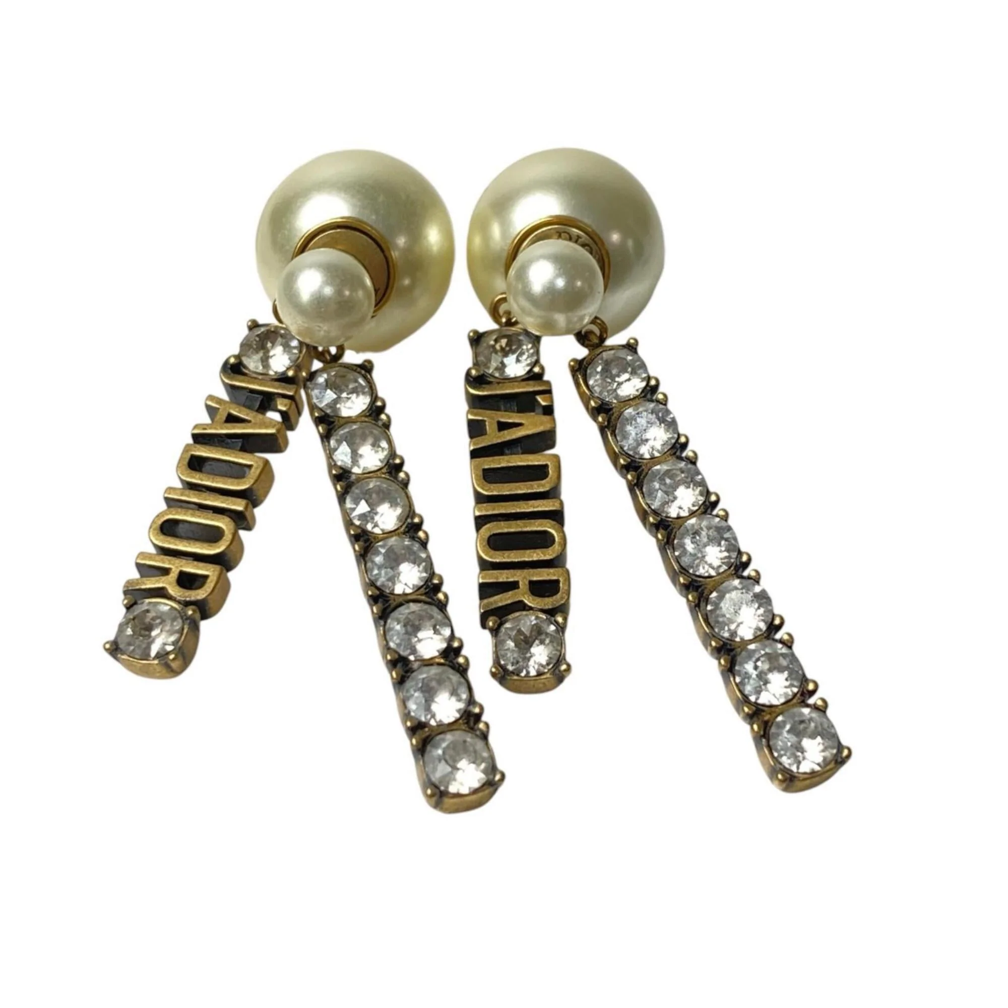 Earrings Rhinestone Gold-Tone Metal