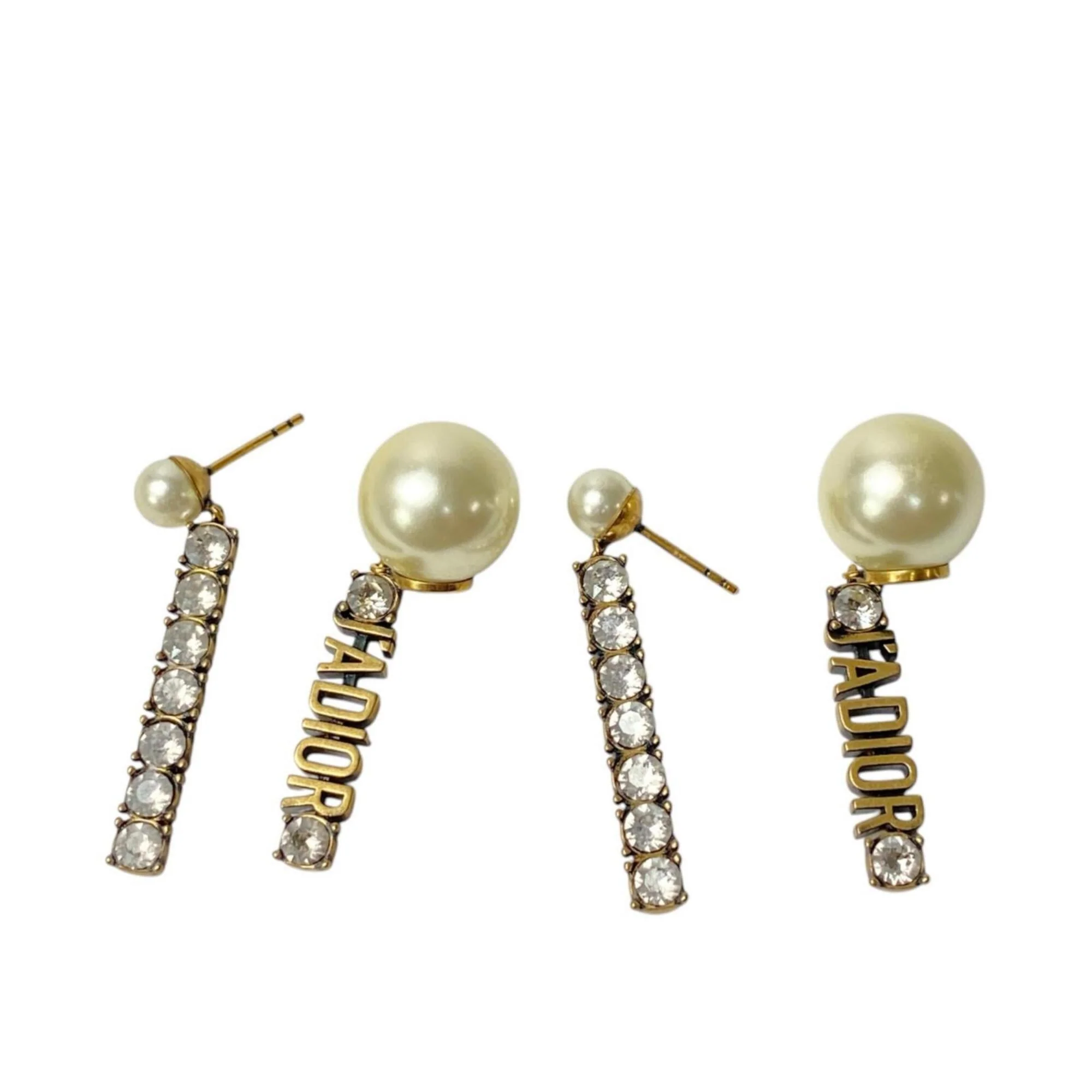 Earrings Rhinestone Gold-Tone Metal - Image 3