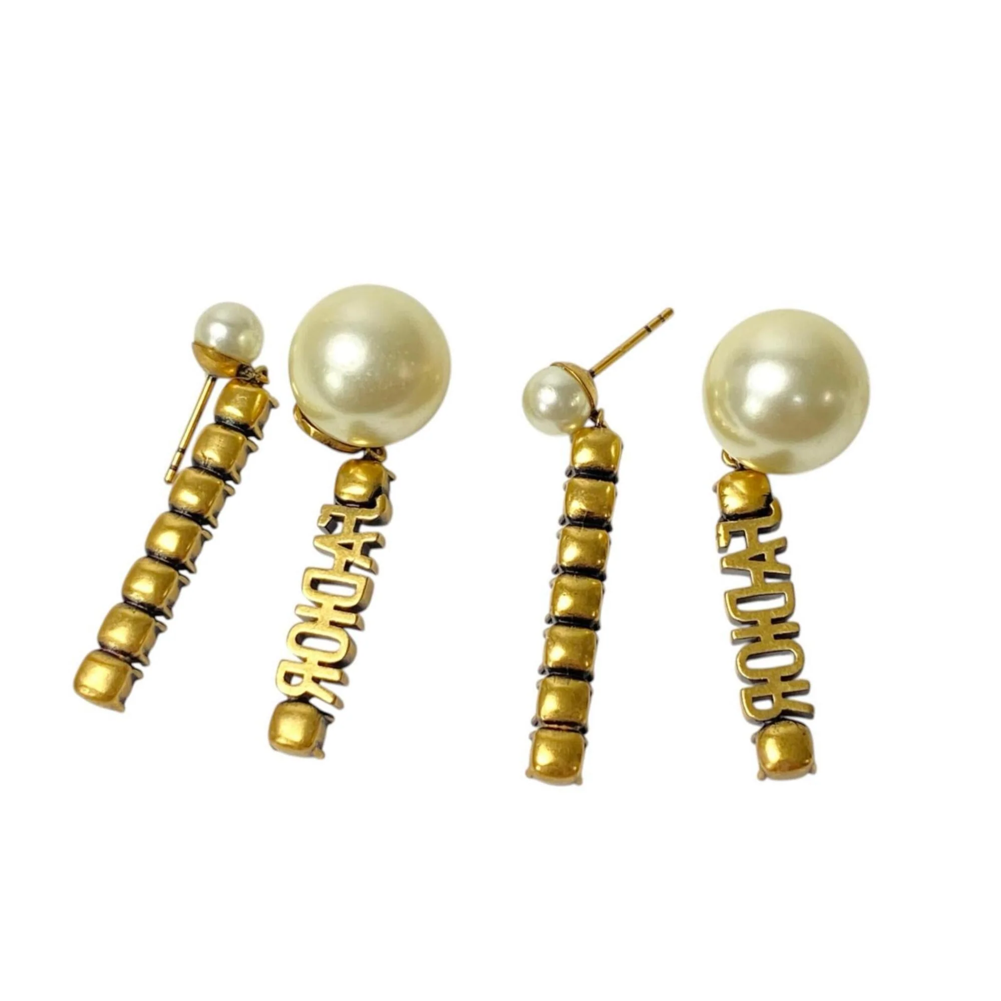 Earrings Rhinestone Gold-Tone Metal - Image 4