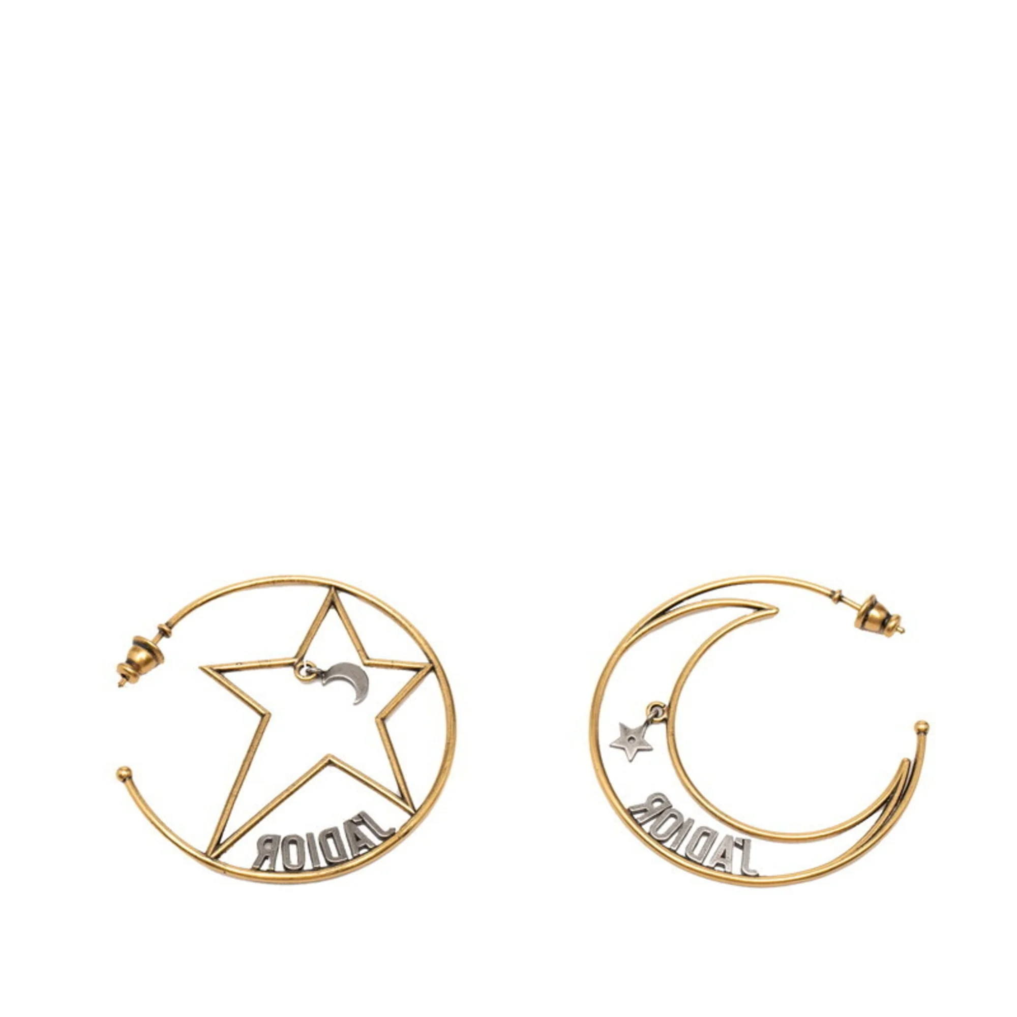 Hoop Earrings Gold and Metal - Image 2