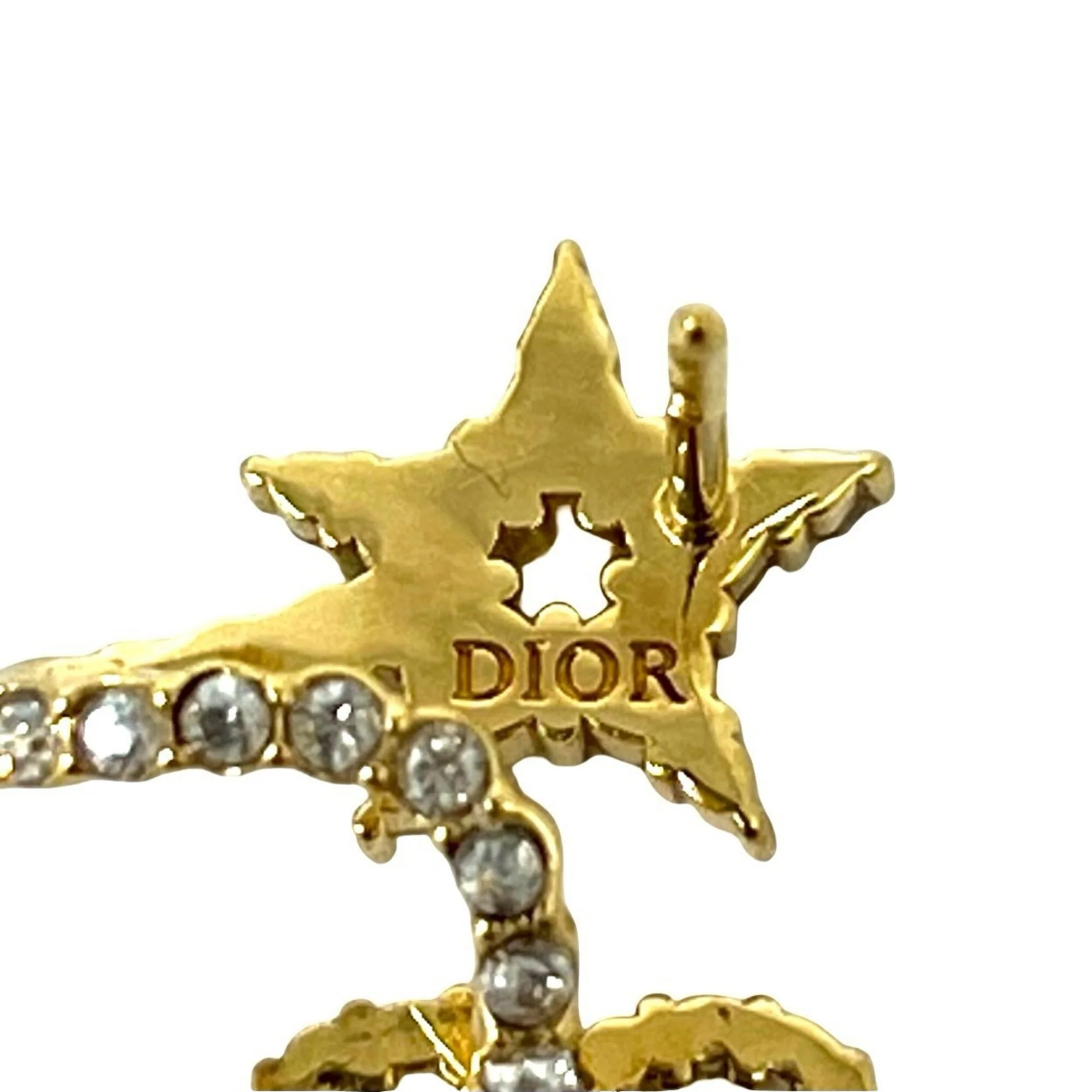 Rhinestone Earrings Gold and Rhinestone - Image 3