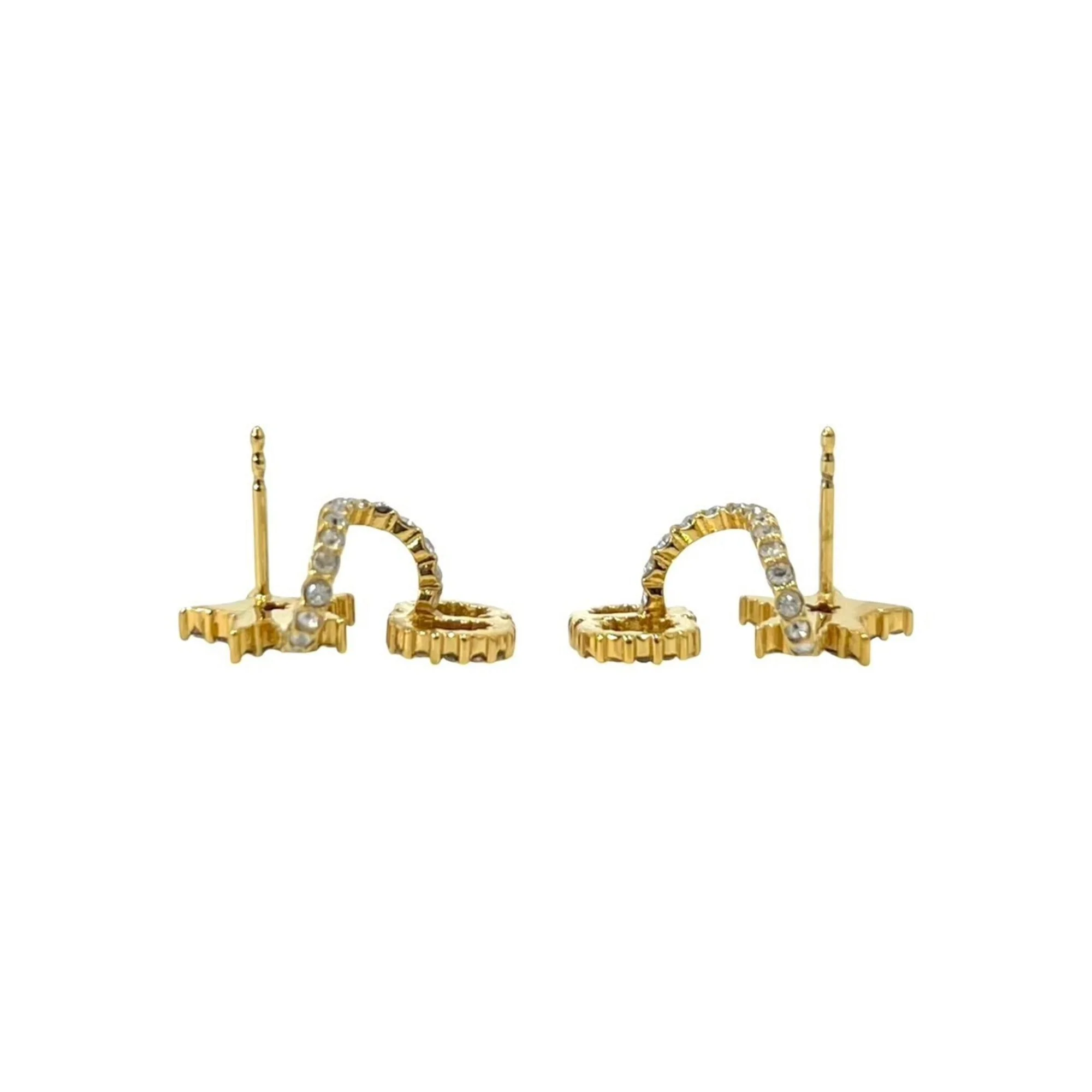 Rhinestone Earrings Gold and Rhinestone - Image 4