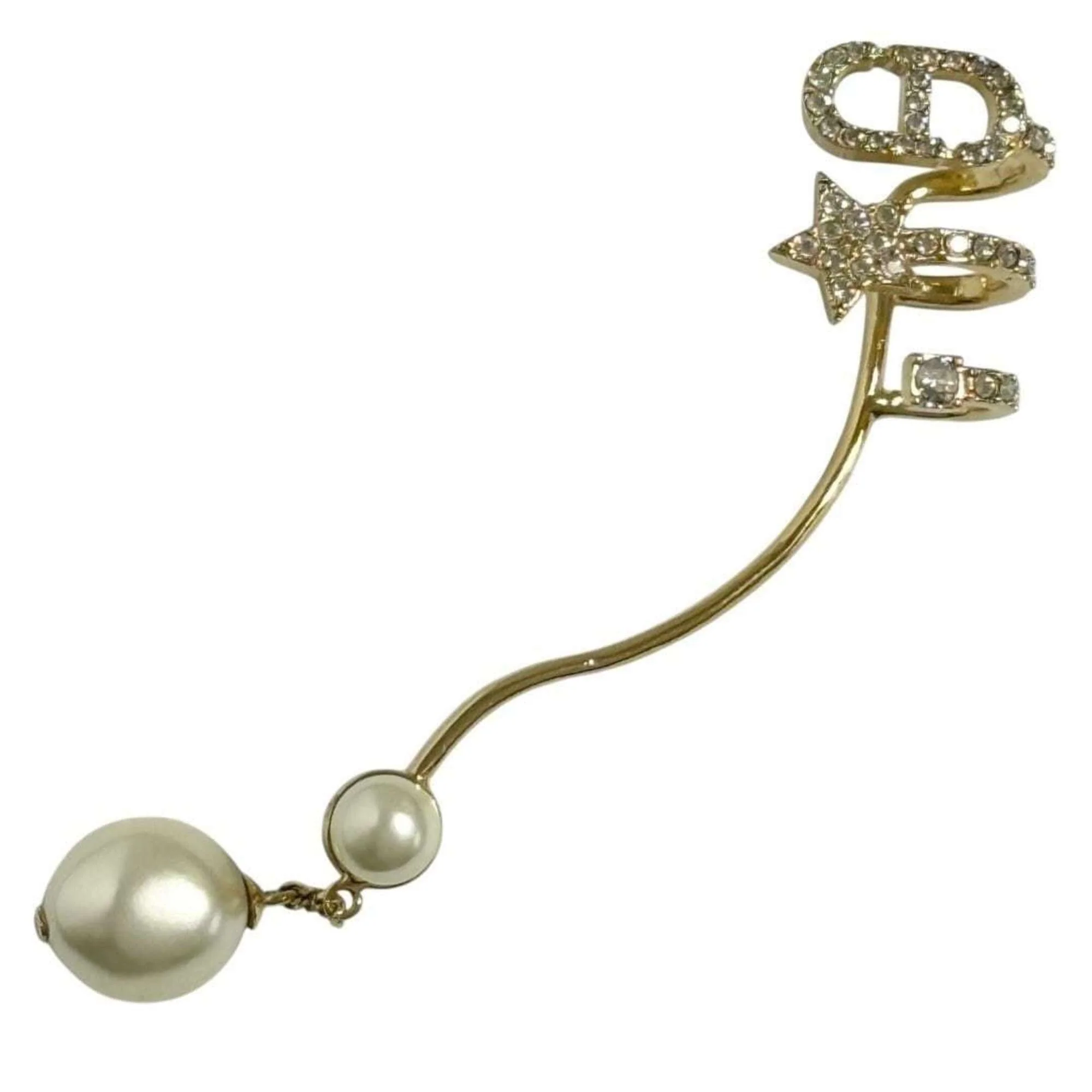 Ring Artificial Pearl and Metal and Rhinestone