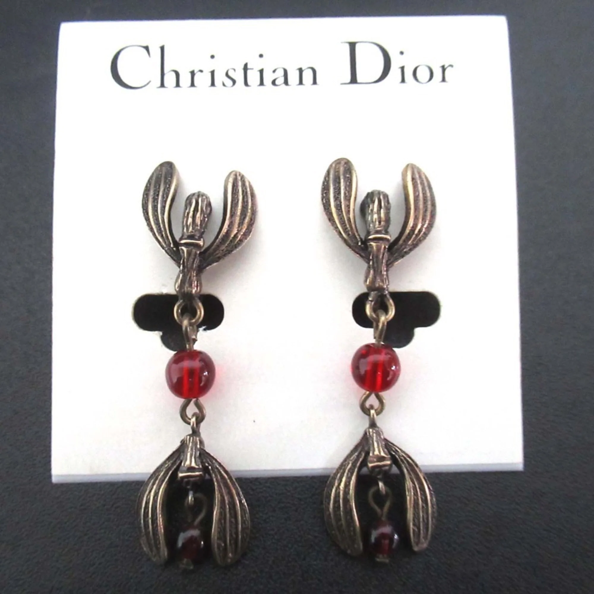 Vintage Earrings Gold-Tone Metal
