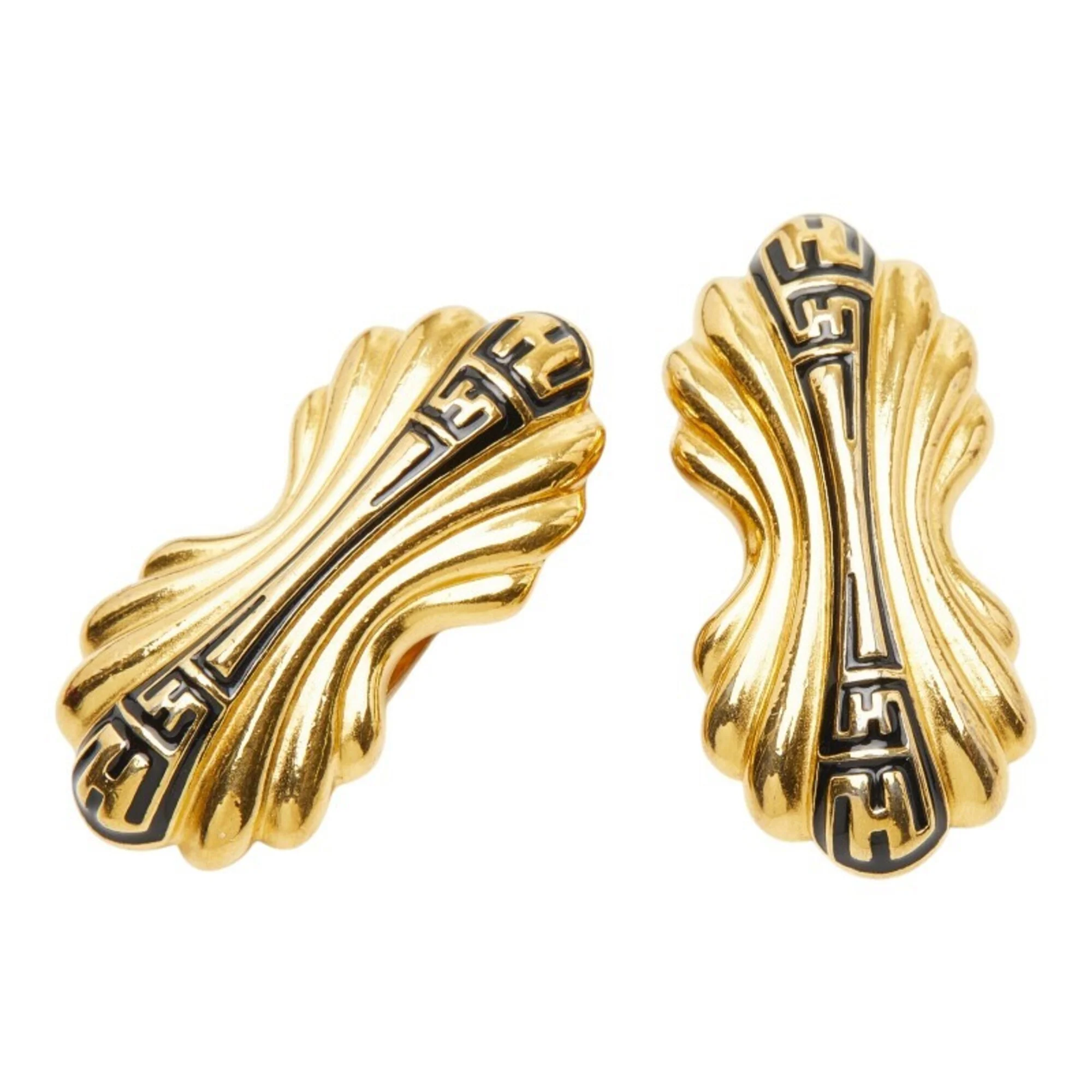 Earrings Logo Gold-Tone Metal