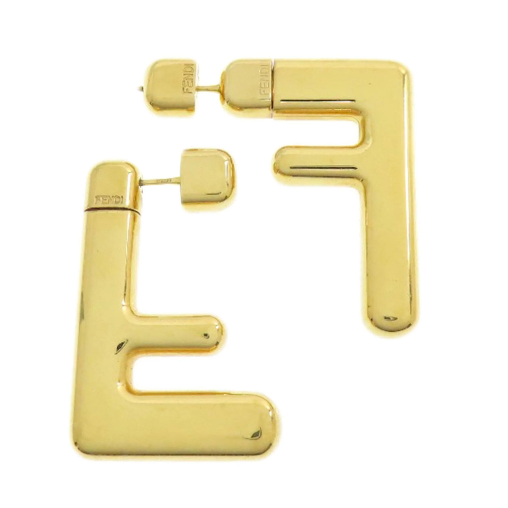 Earrings Logo Gold-Tone Metal