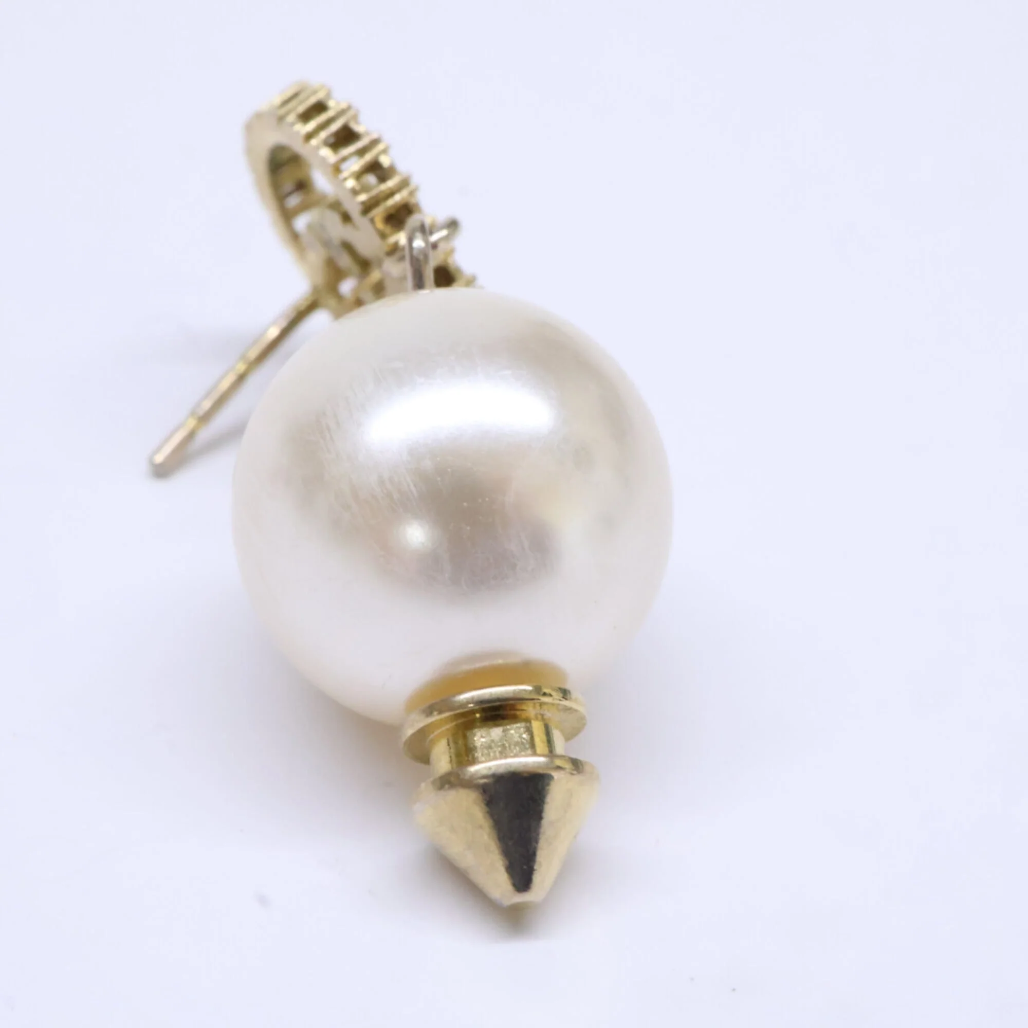 Earrings Pearl Gold-Tone Metal - Image 6