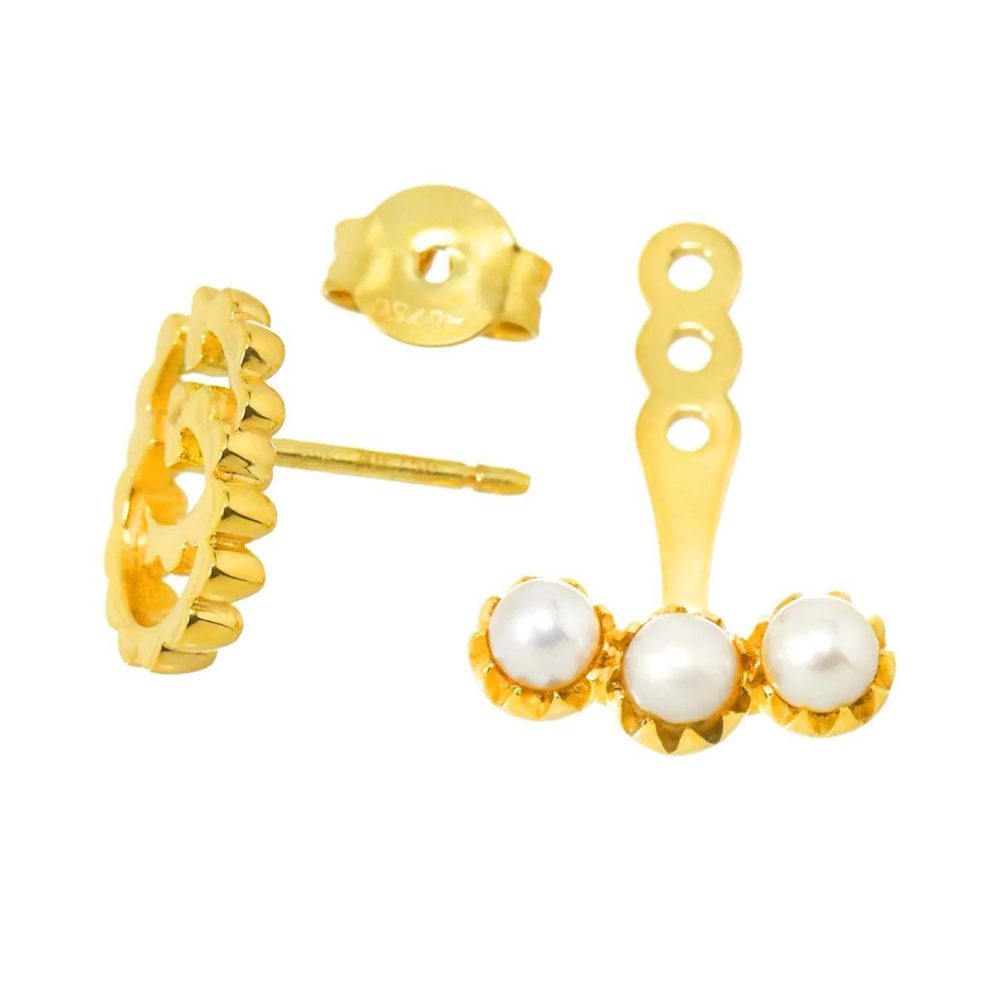 Single Earring Pearl 18K Yellow Gold - Image 5