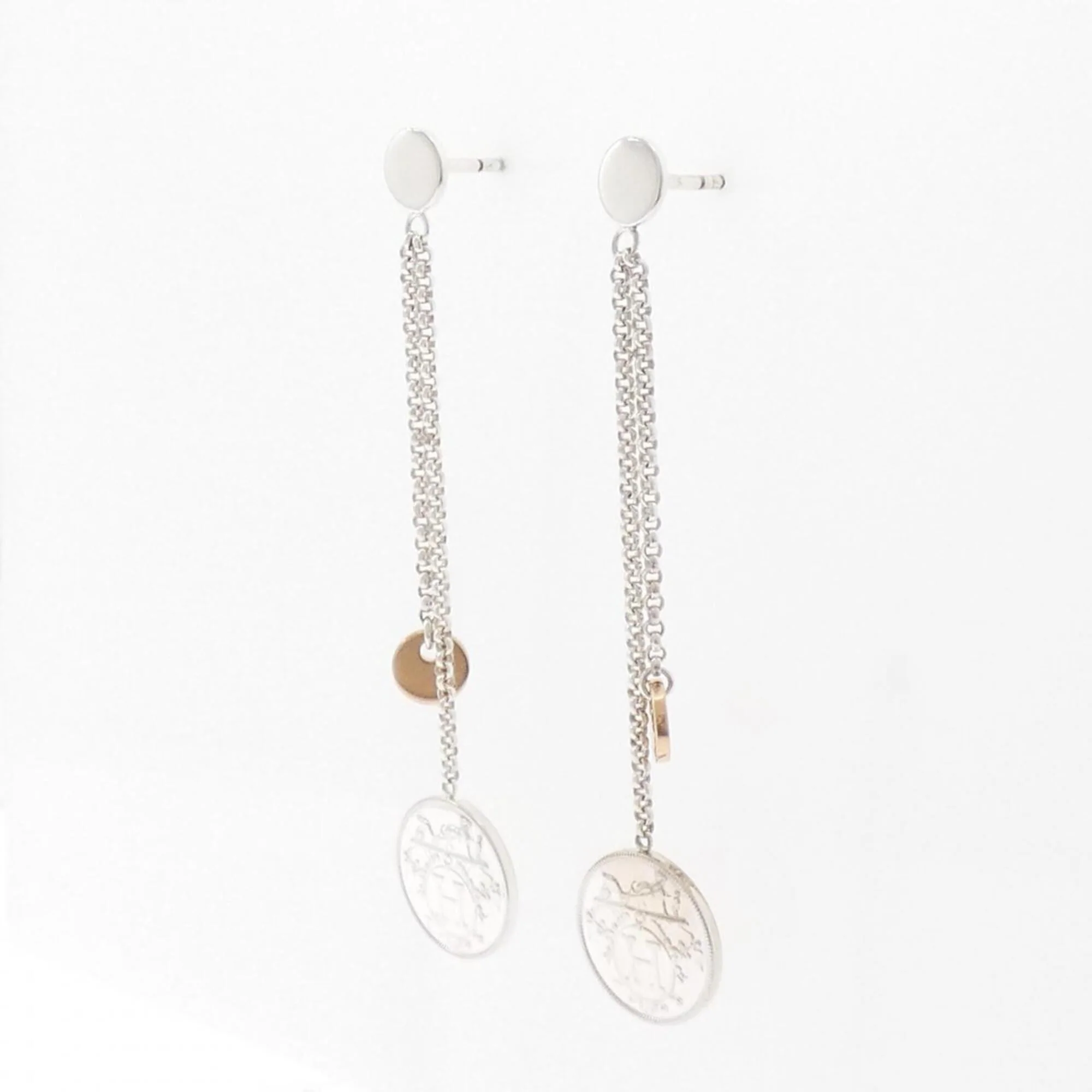 Earrings 18K Rose Gold and Sterling Silver - Image 2