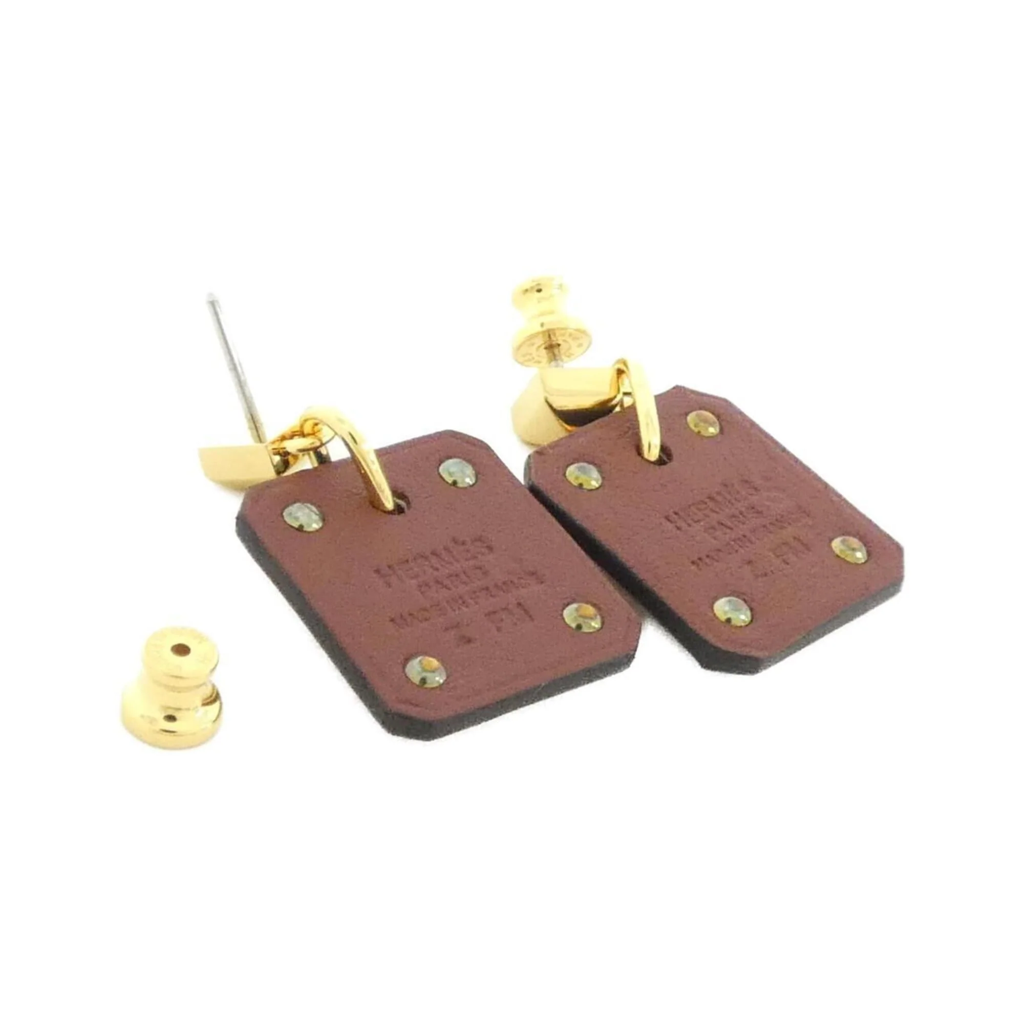 Earrings Swift Leather and Gold - Image 3