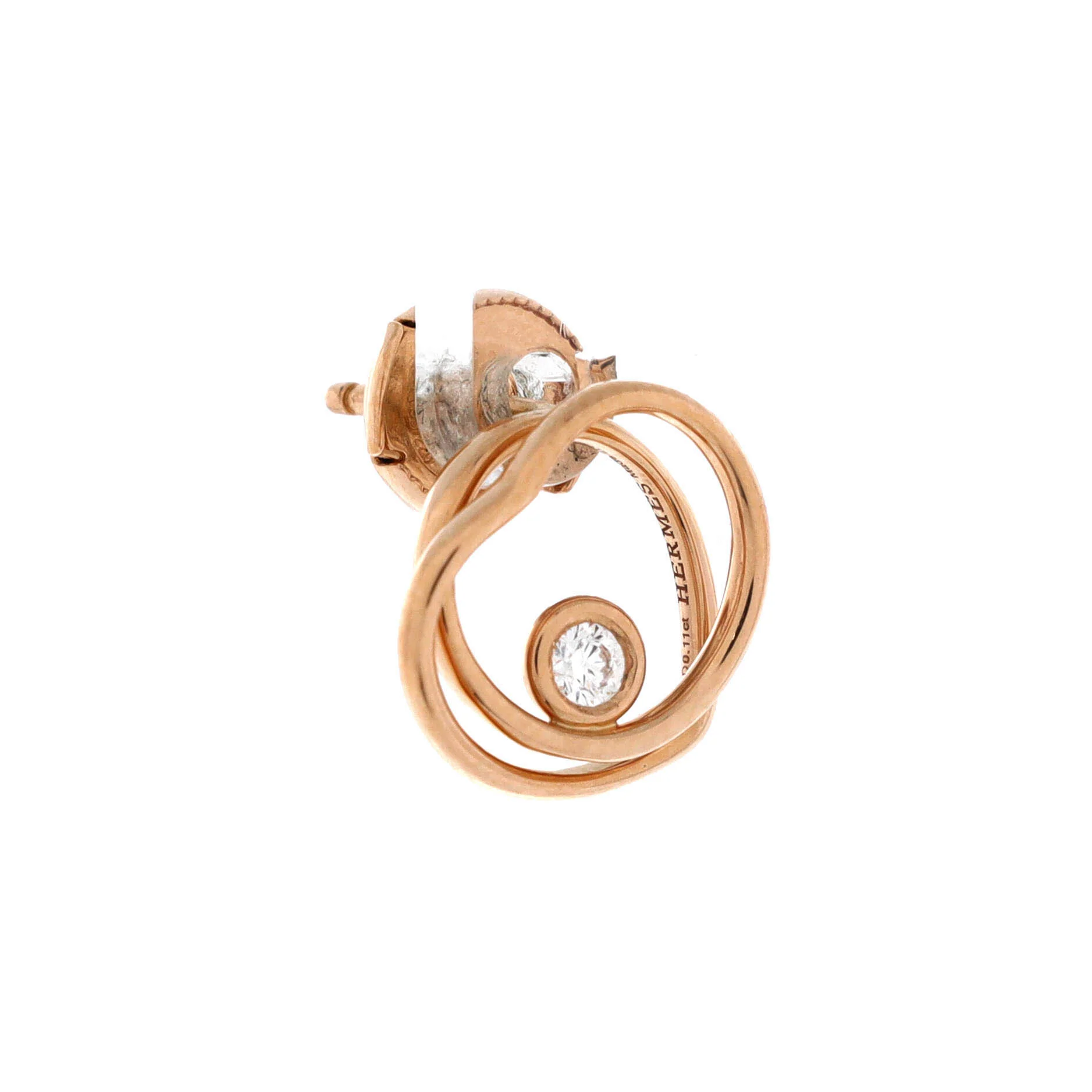 Vertige Coeur Stud Earrings 18K Rose Gold with Diamond TPM - Image 3
