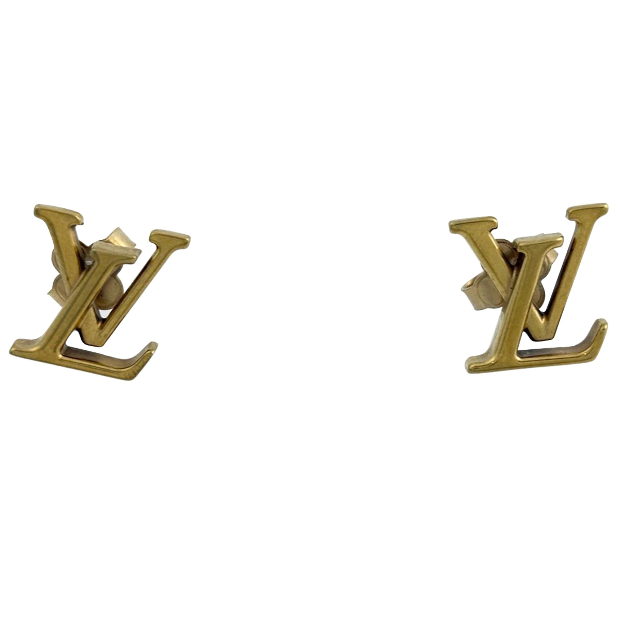 Earrings Logo Gold-Tone Metal