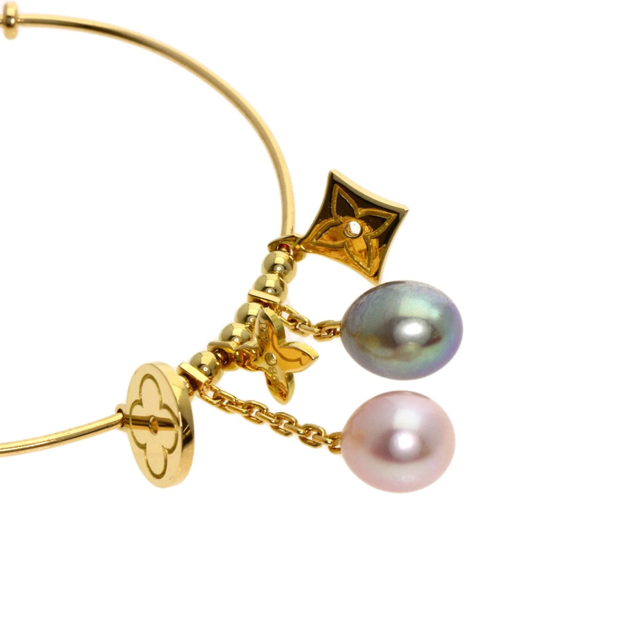 Earrings Pearl Hoop 18K Yellow Gold - Image 4