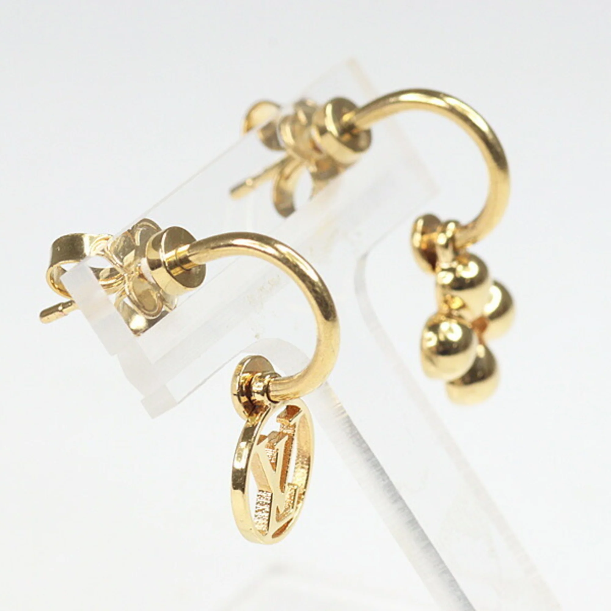 Monogram Drop Earrings Metal Gold-Tone Metal - Image 2