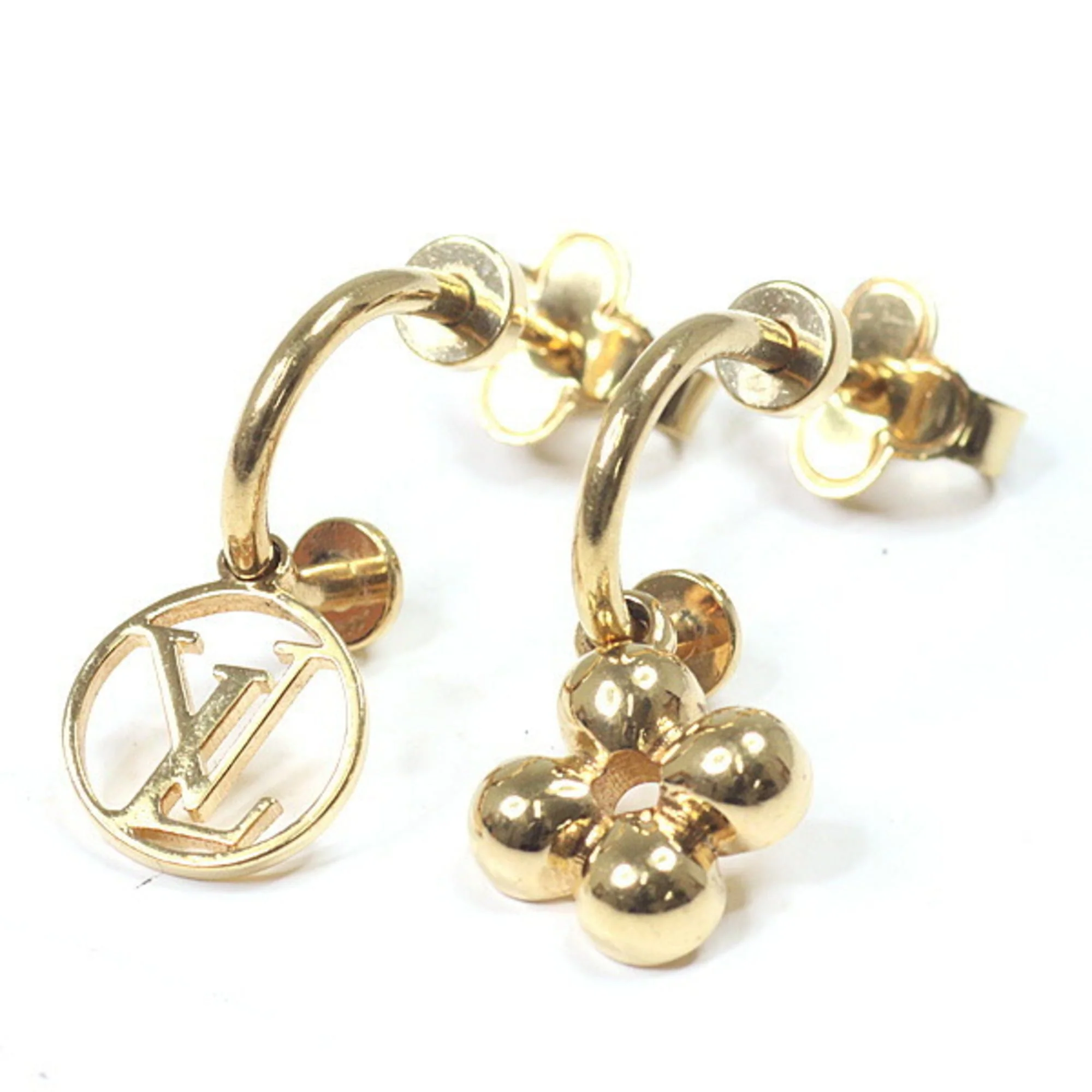 Monogram Drop Earrings Metal Gold-Tone Metal - Image 5