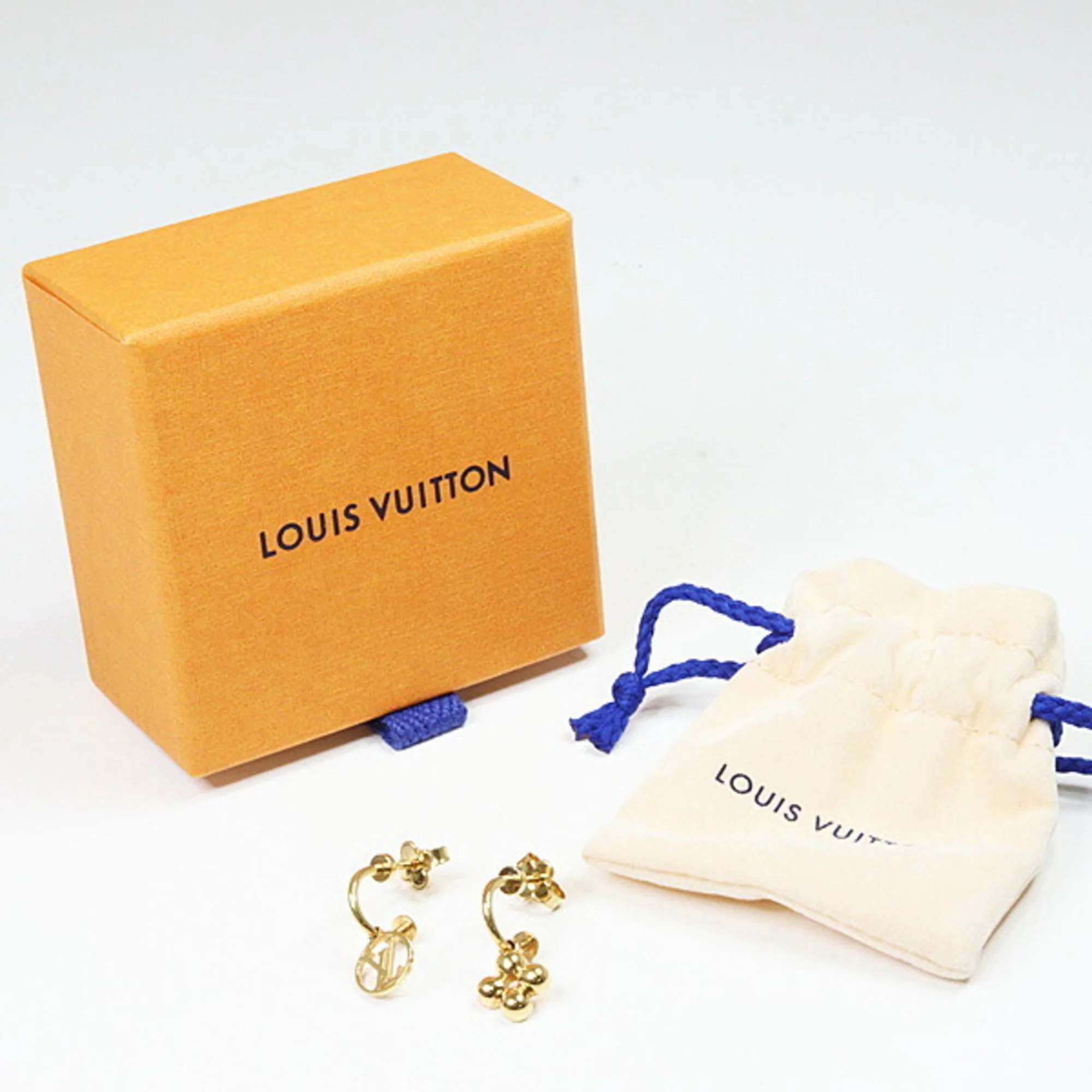 Monogram Drop Earrings Metal Gold-Tone Metal - Image 6