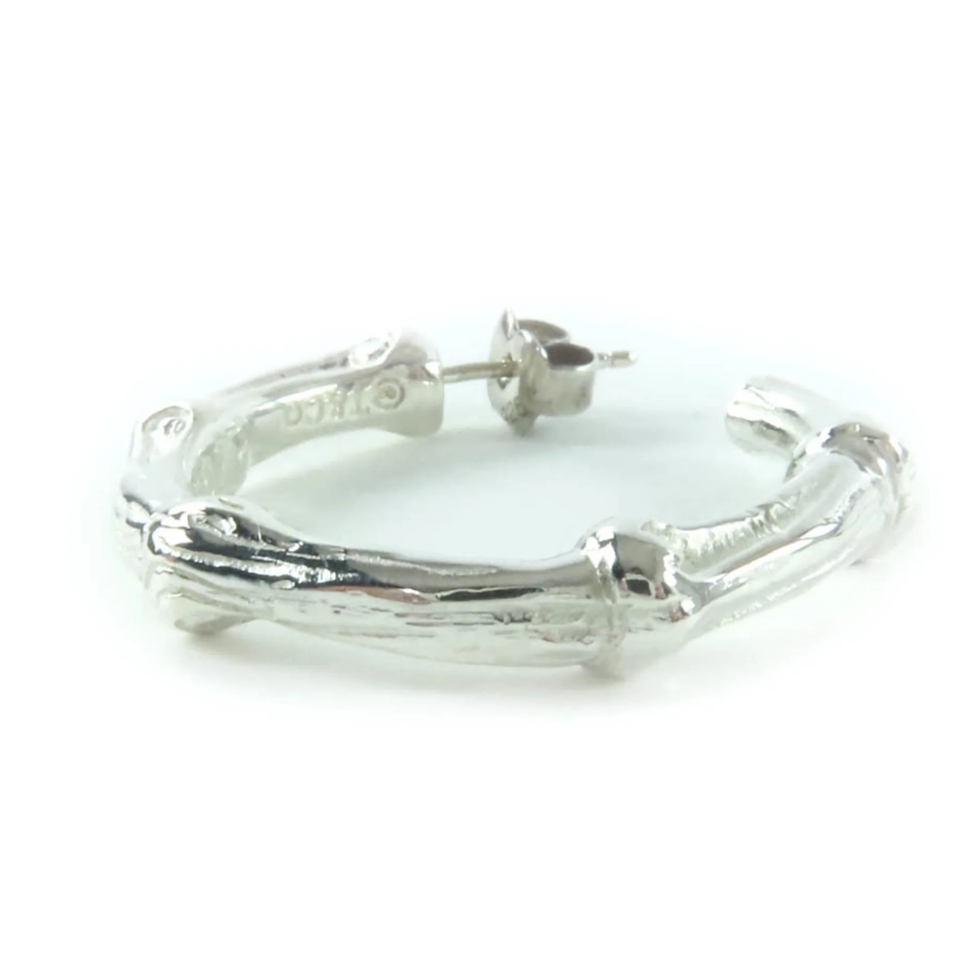 Bamboo Hoop Earrings Sterling Silver Sterling Silver - Image 6