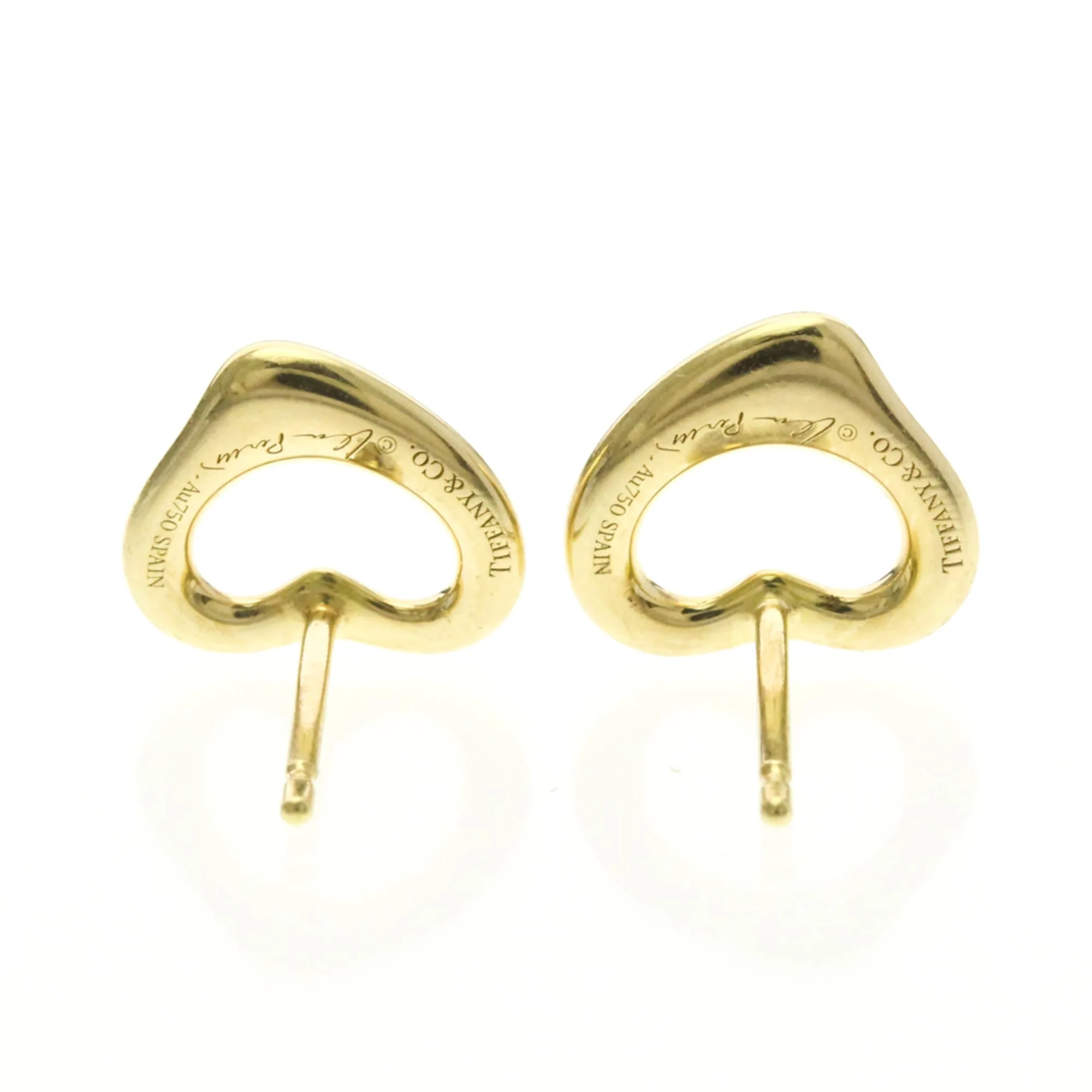 Open Heart Earrings 18K Yellow Gold 11mm 18K Yellow Gold - Image 8