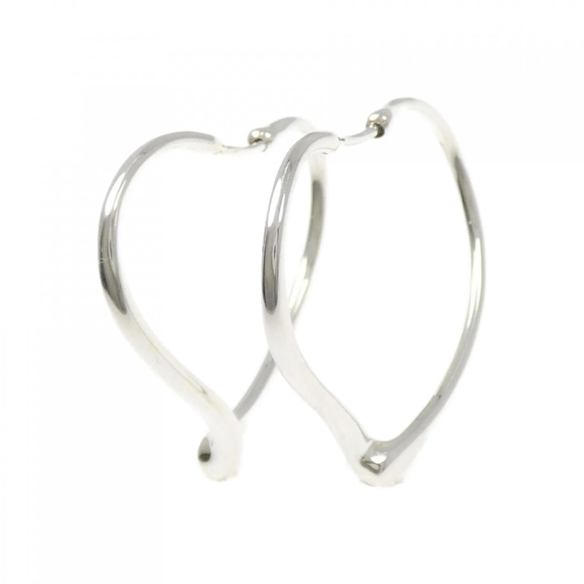 Open Heart Earrings Sterling Silver 31.6mm Sterling Silver
