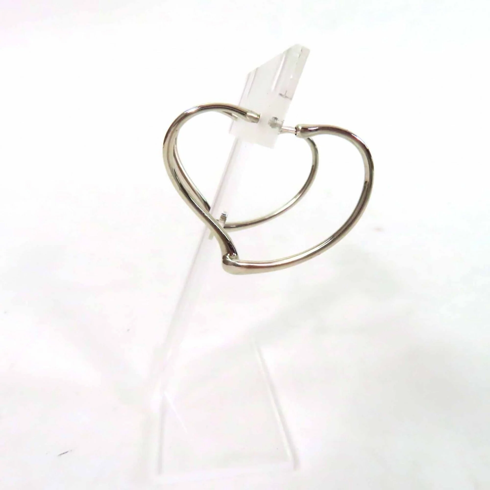 Open Heart Earrings Sterling Silver 35mm Sterling Silver - Image 7