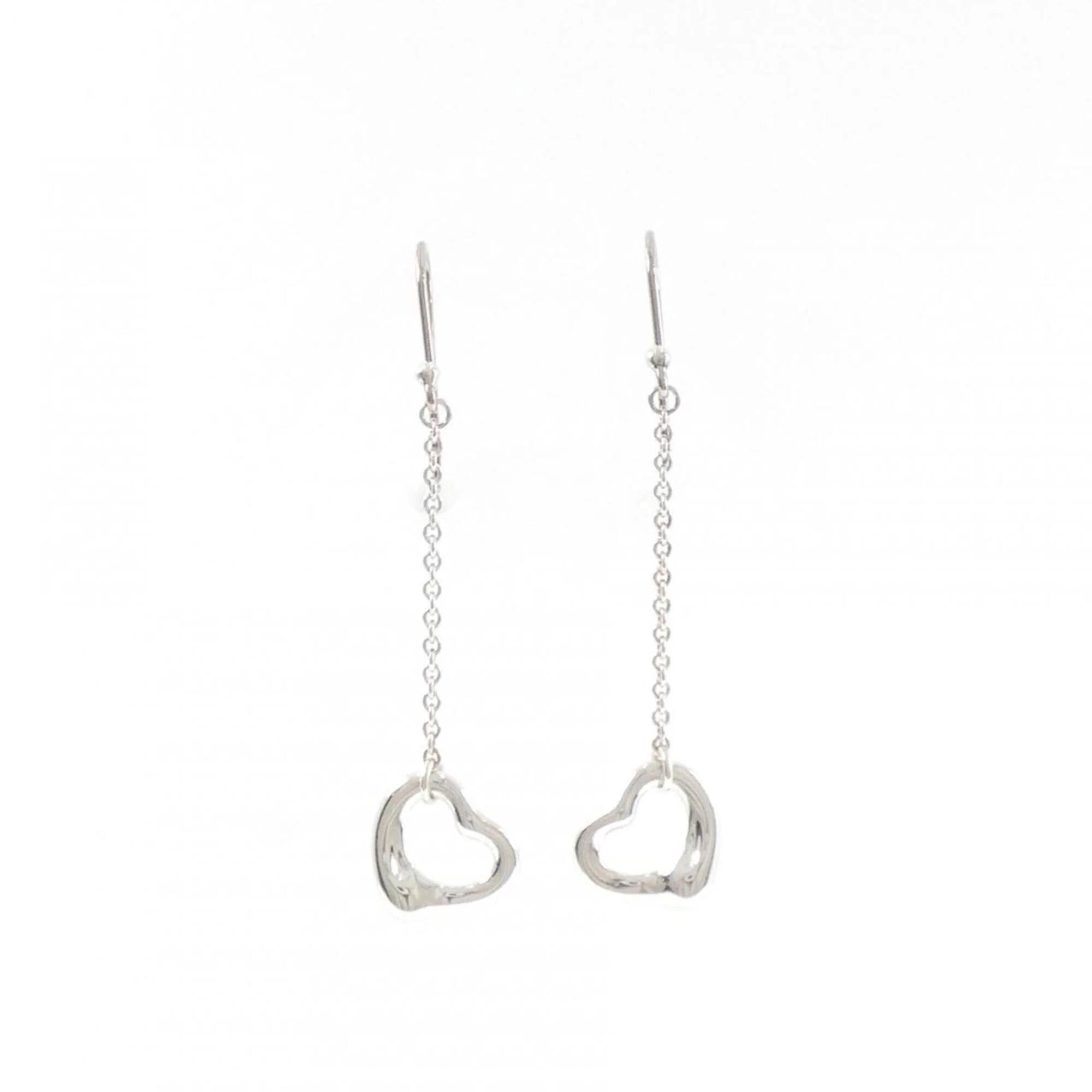 Open Heart Earrings Sterling Silver 39.5mm Sterling Silver