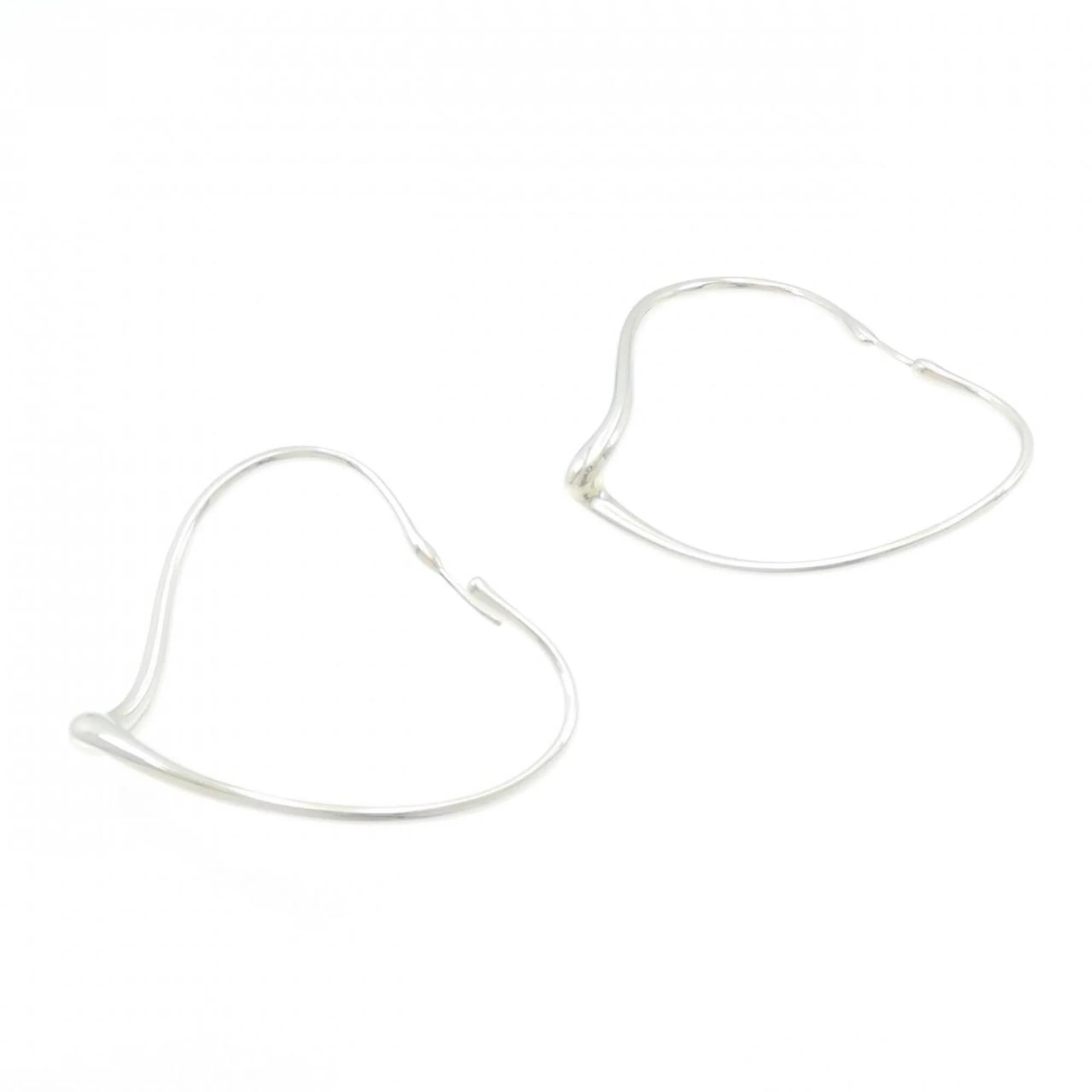 Open Heart Earrings Sterling Silver 40.4mm Sterling Silver - Image 3