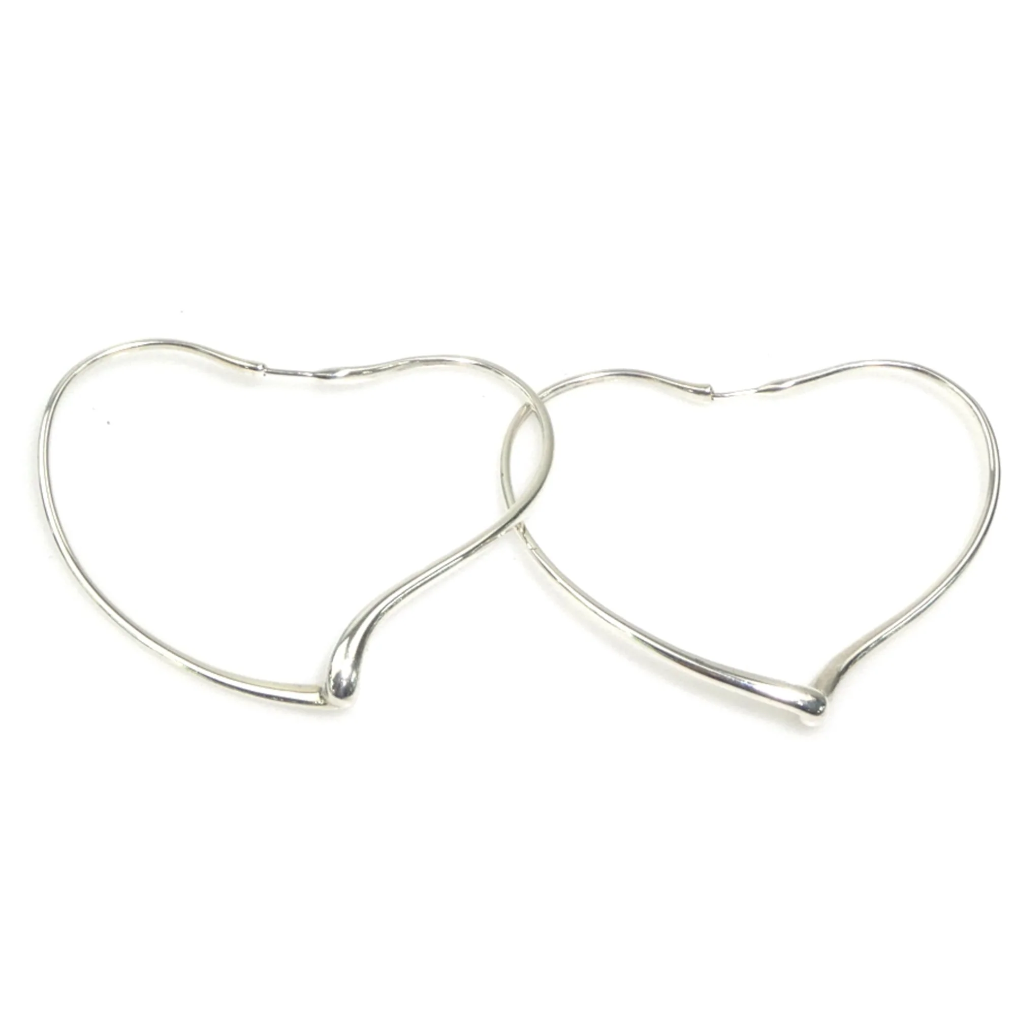 Open Heart Earrings Sterling Silver 62mm Sterling Silver