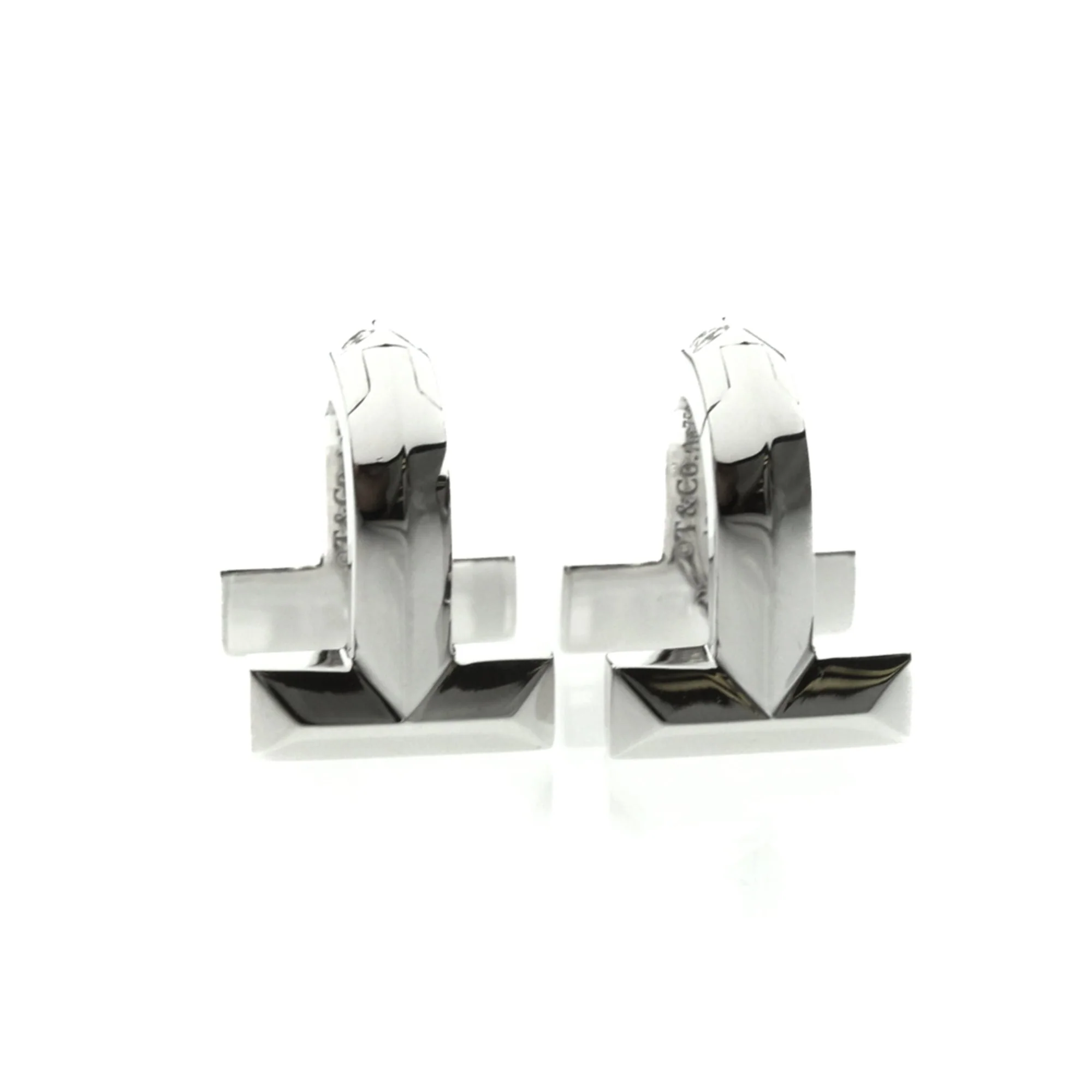 Single Earring Hoop 18K White Gold - Image 2