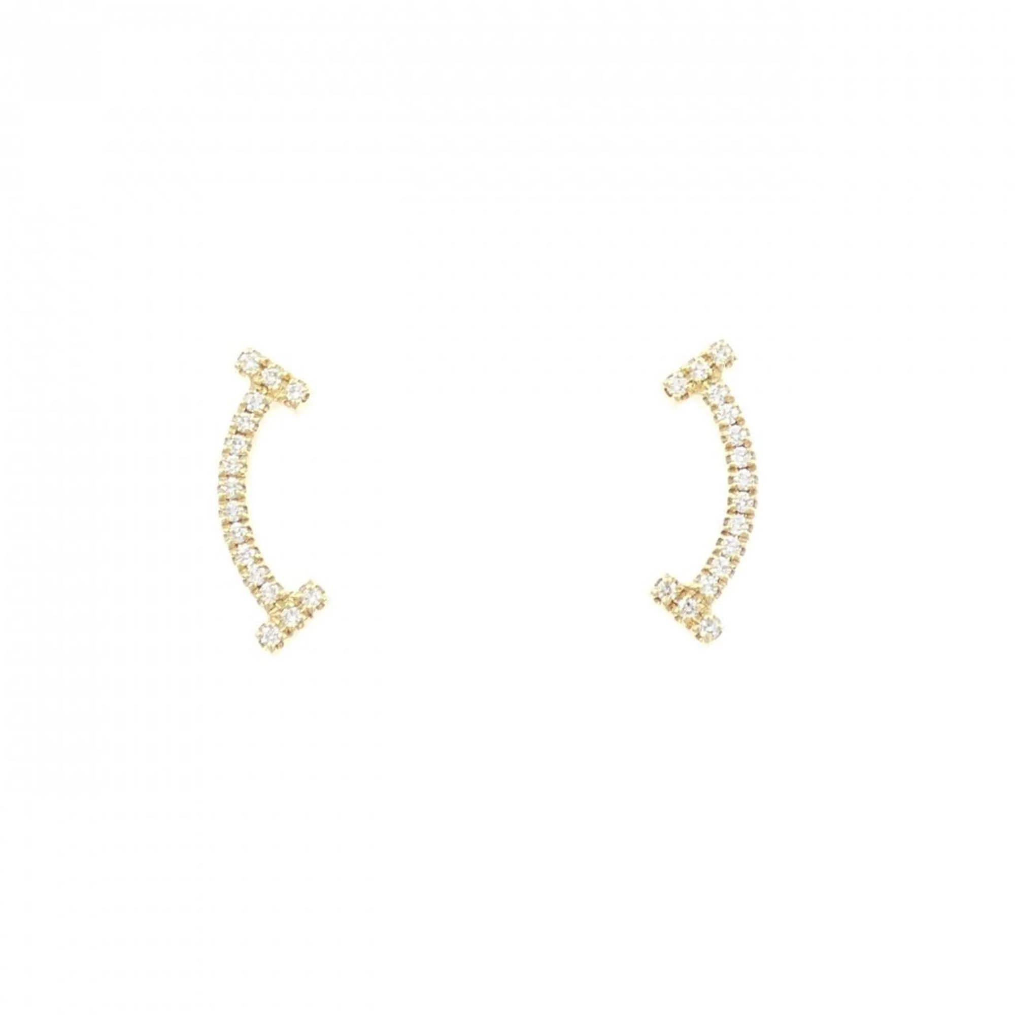T Smile Pendant Necklace 18K Yellow Gold with Diamonds Earrings 18K Yellow Gold