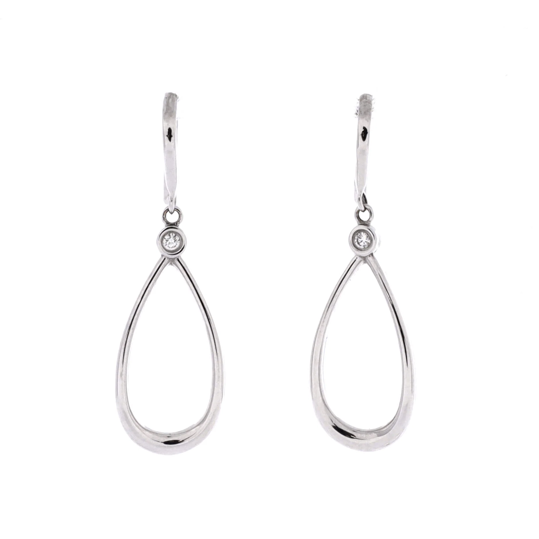 Teardrop Earrings 18K White Gold with Diamonds