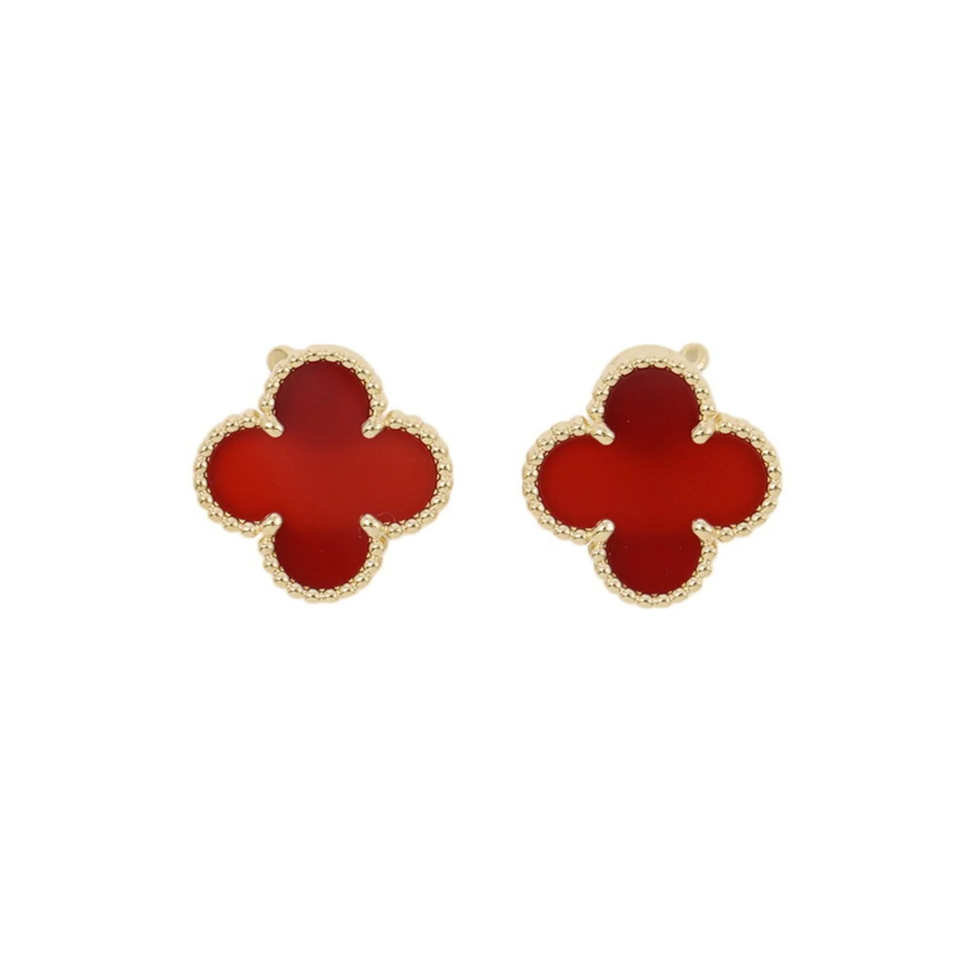 Alhambra Earrings 18K Yellow Gold and Carnelian 18K Yellow Gold