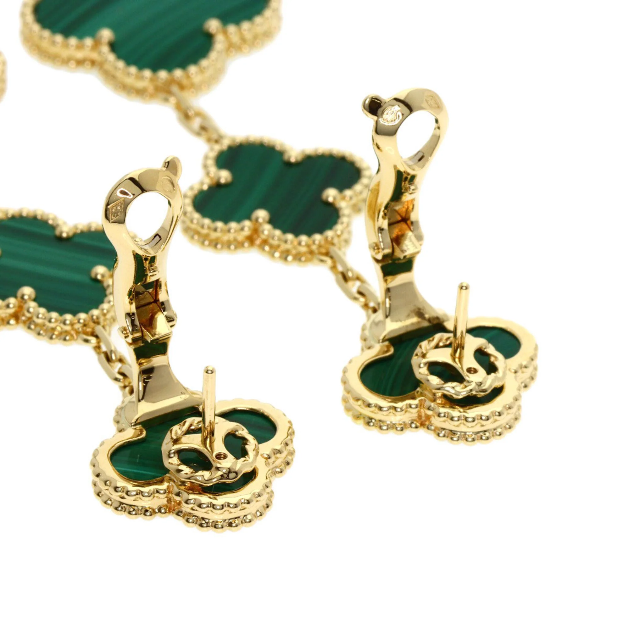 Alhambra Earrings 18K Yellow Gold and Malachite 18K Yellow Gold - Image 4