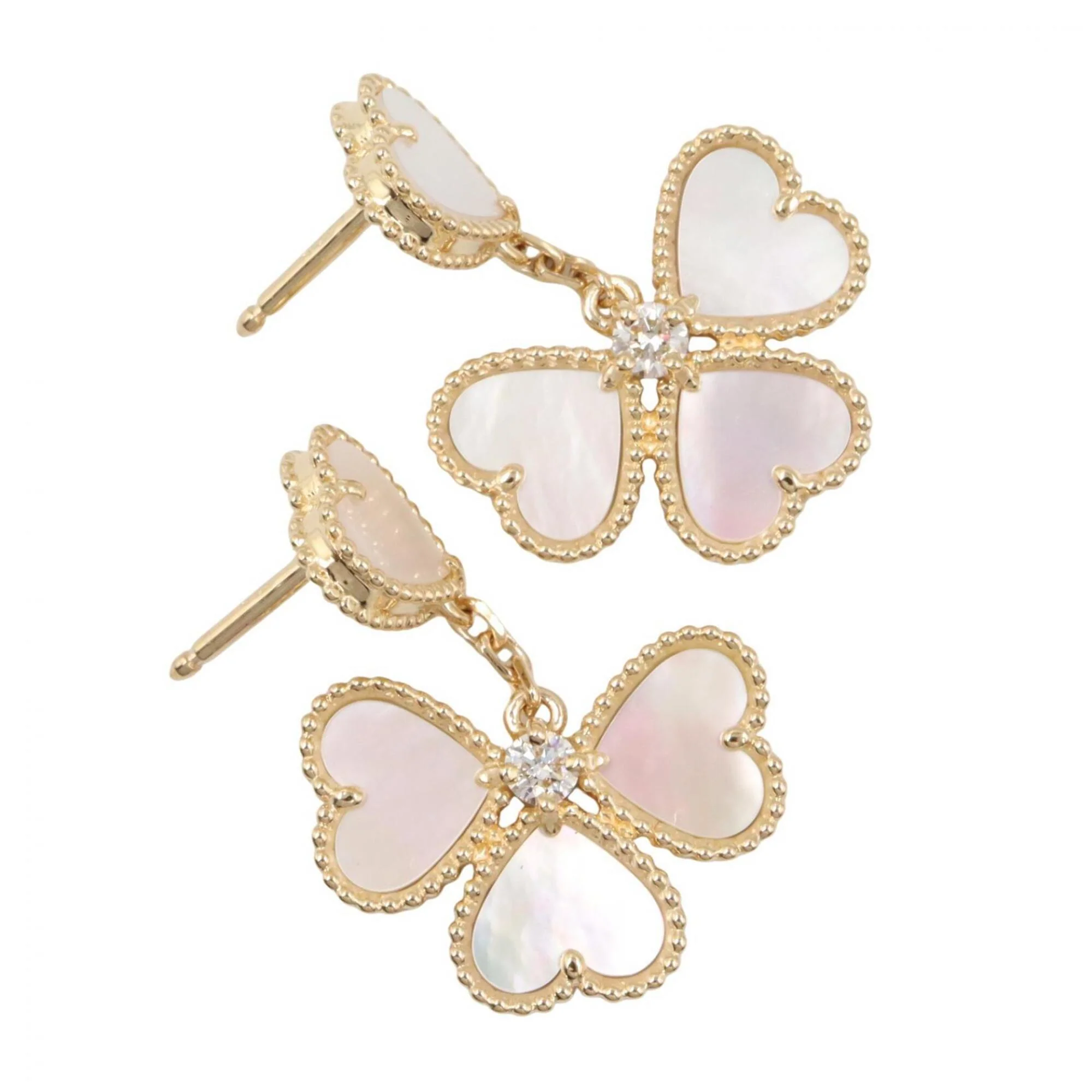 Earrings Pearl Mother Of Pearl and 18K Yellow Gold - Image 3