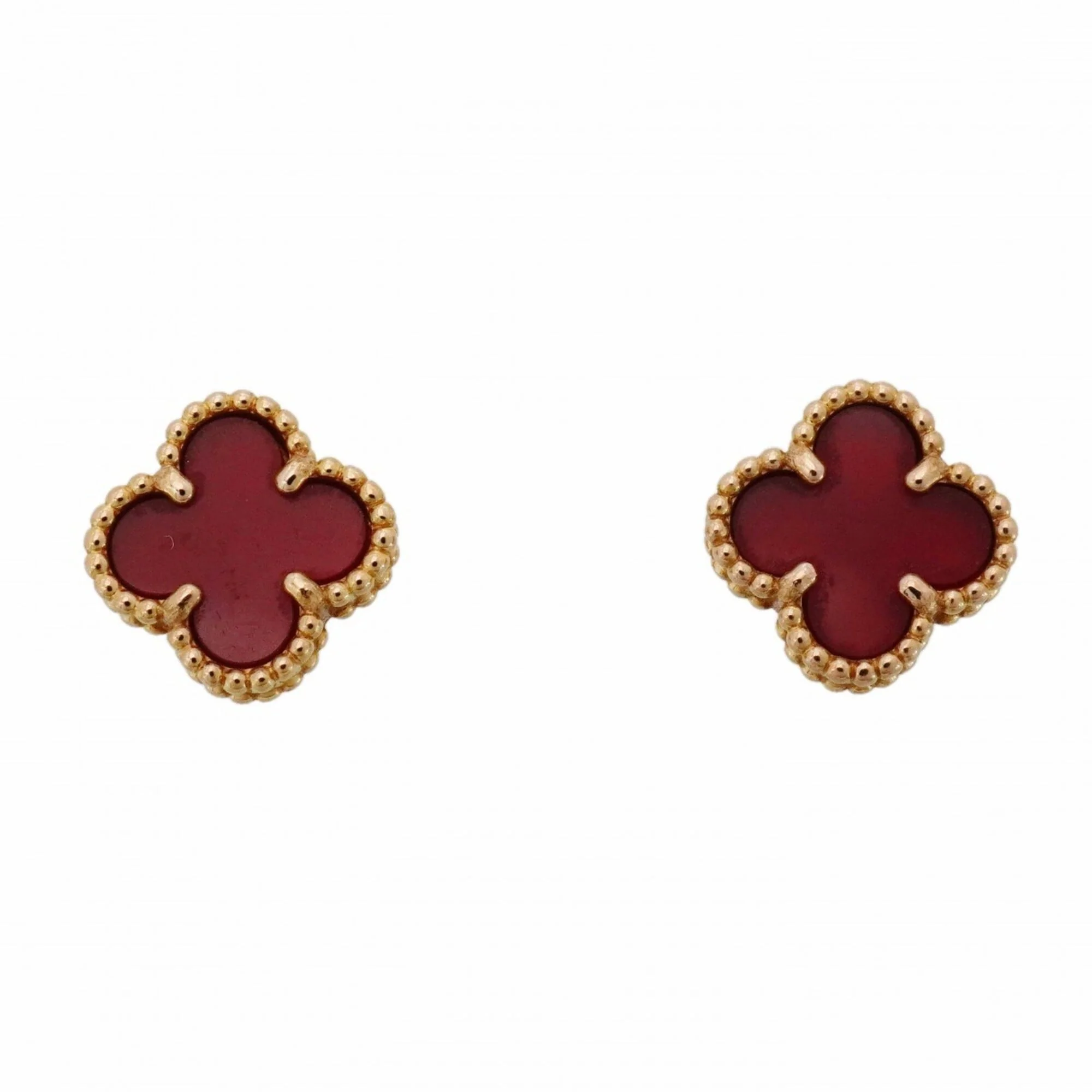 Sweet Alhambra Earrings 18K Rose Gold and Carnelian 18K Rose Gold