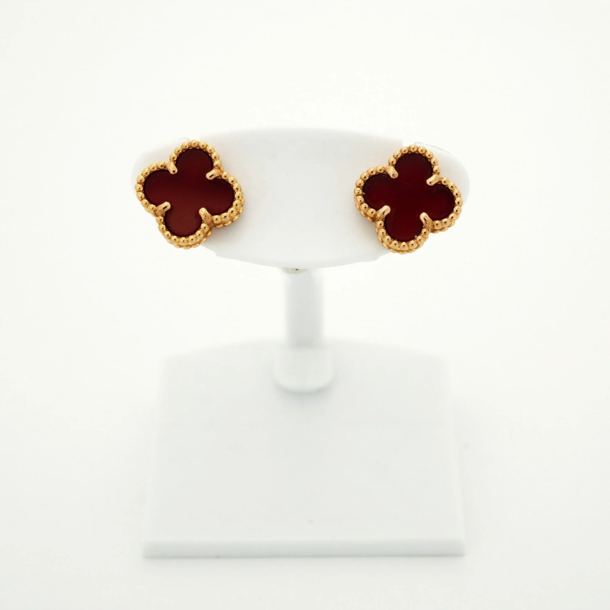 Sweet Alhambra Earrings 18K Rose Gold and Carnelian 18K Rose Gold - Image 2