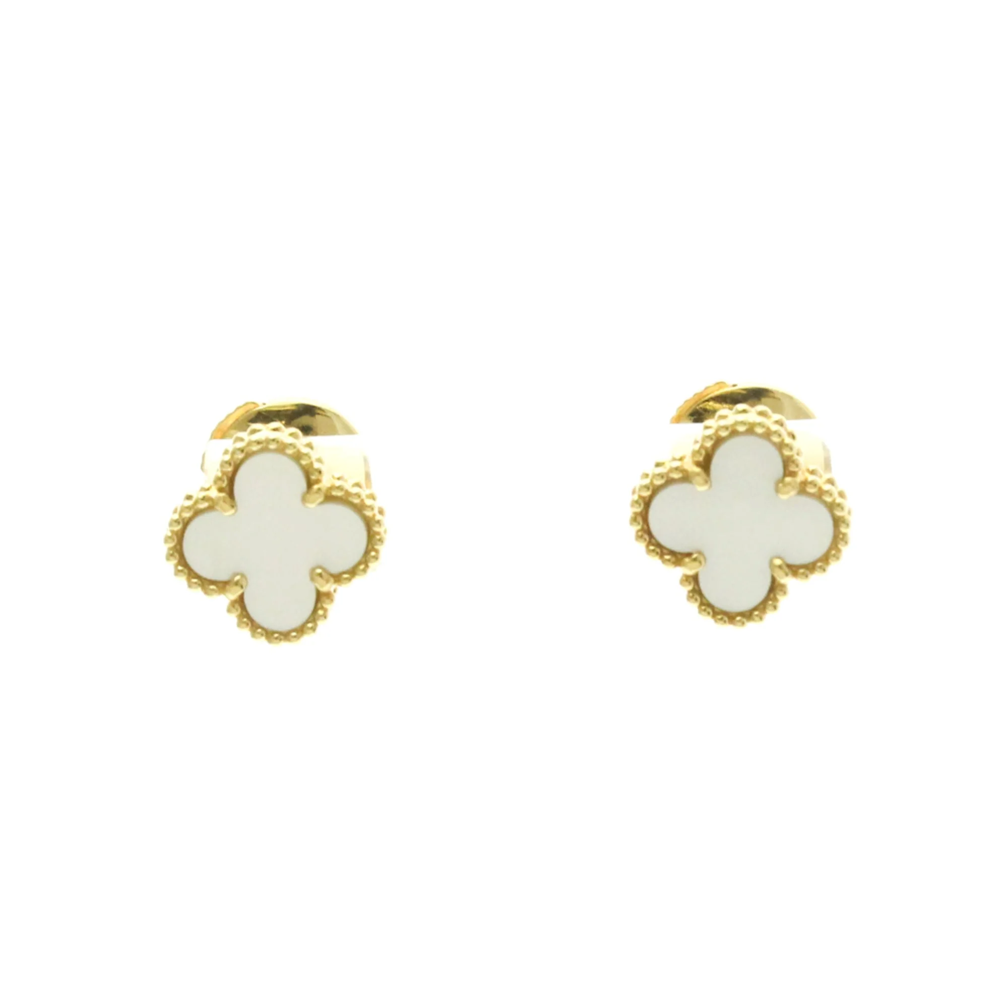 Sweet Alhambra Earrings 18K Yellow Gold and Mother of Pearl 18K Yellow Gold
