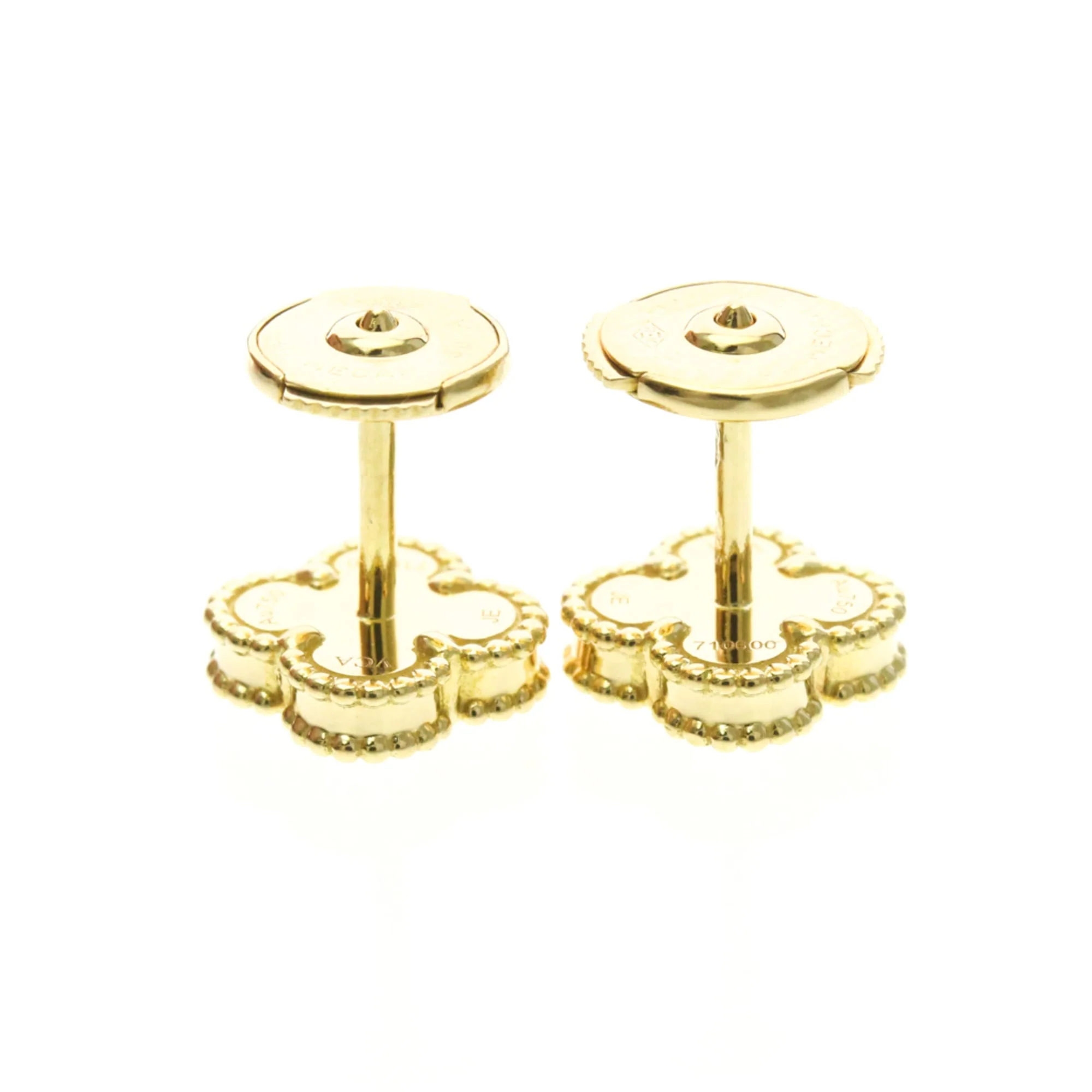 Sweet Alhambra Earrings 18K Yellow Gold and Mother of Pearl 18K Yellow Gold - Image 3