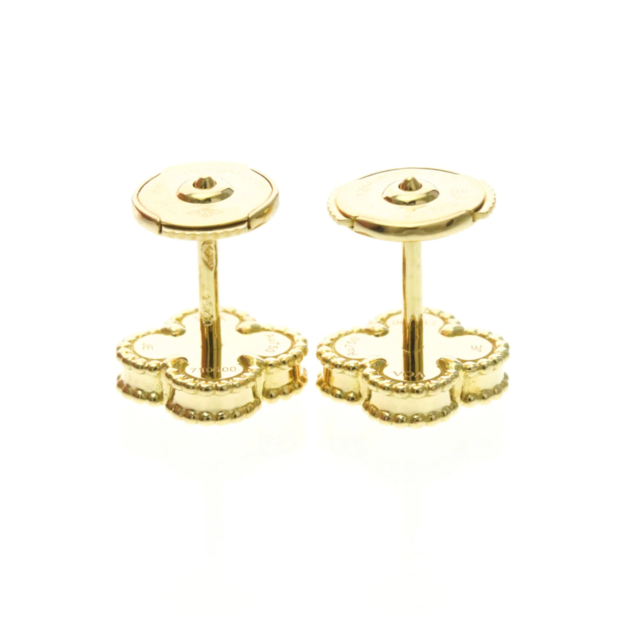 Sweet Alhambra Earrings 18K Yellow Gold and Mother of Pearl 18K Yellow Gold - Image 5