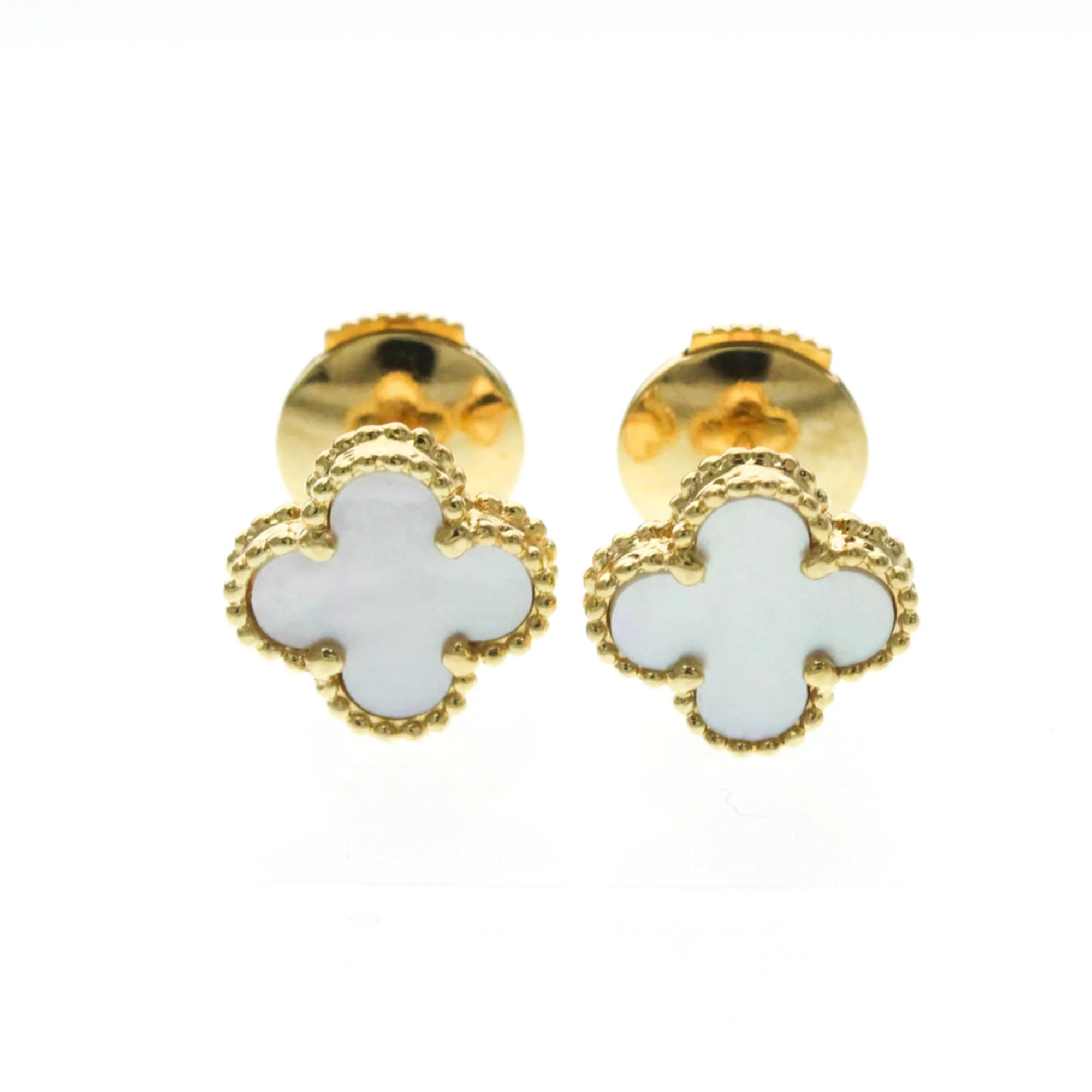 Sweet Alhambra Earrings 18K Yellow Gold and Mother of Pearl 18K Yellow Gold