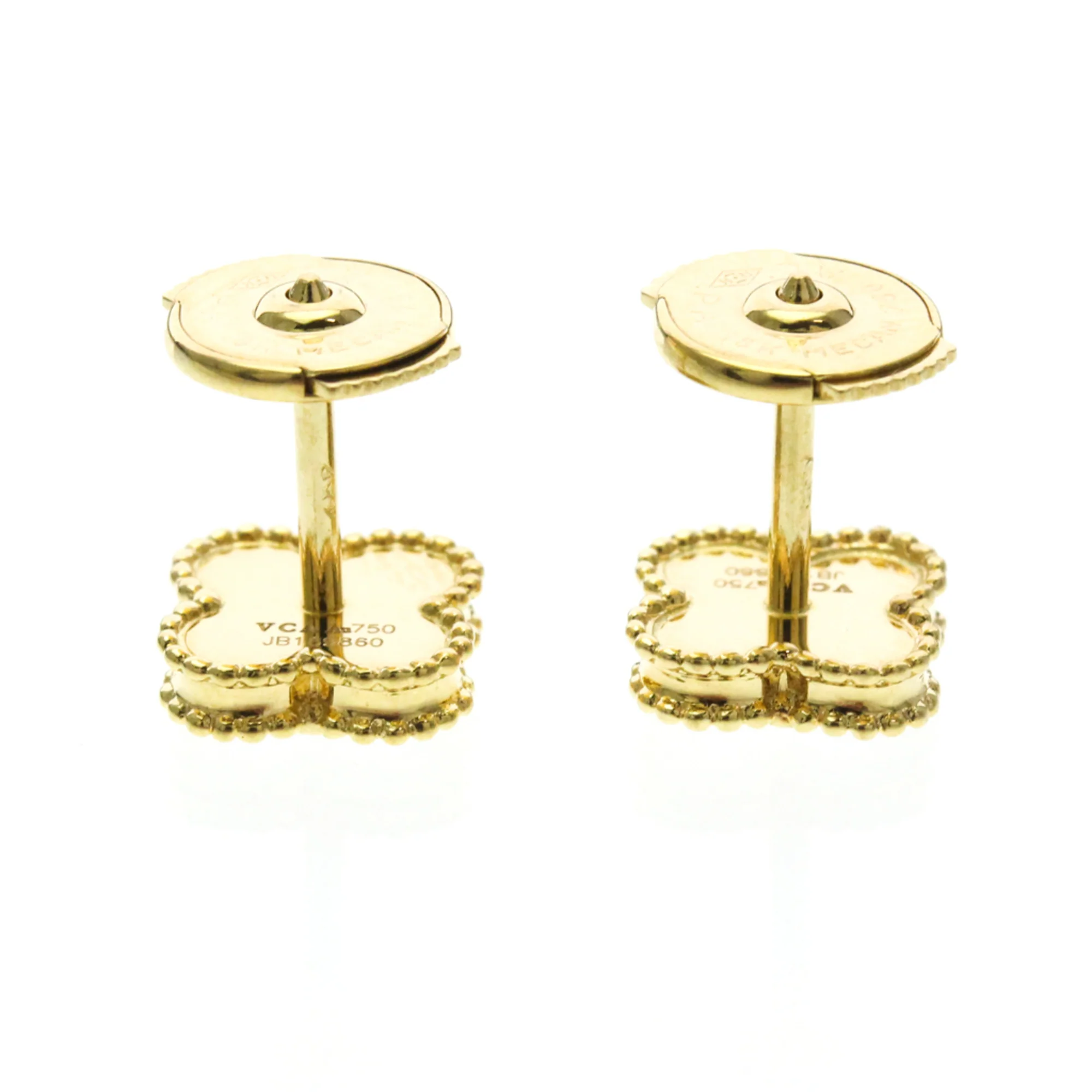 Sweet Alhambra Earrings 18K Yellow Gold and Mother of Pearl 18K Yellow Gold - Image 3