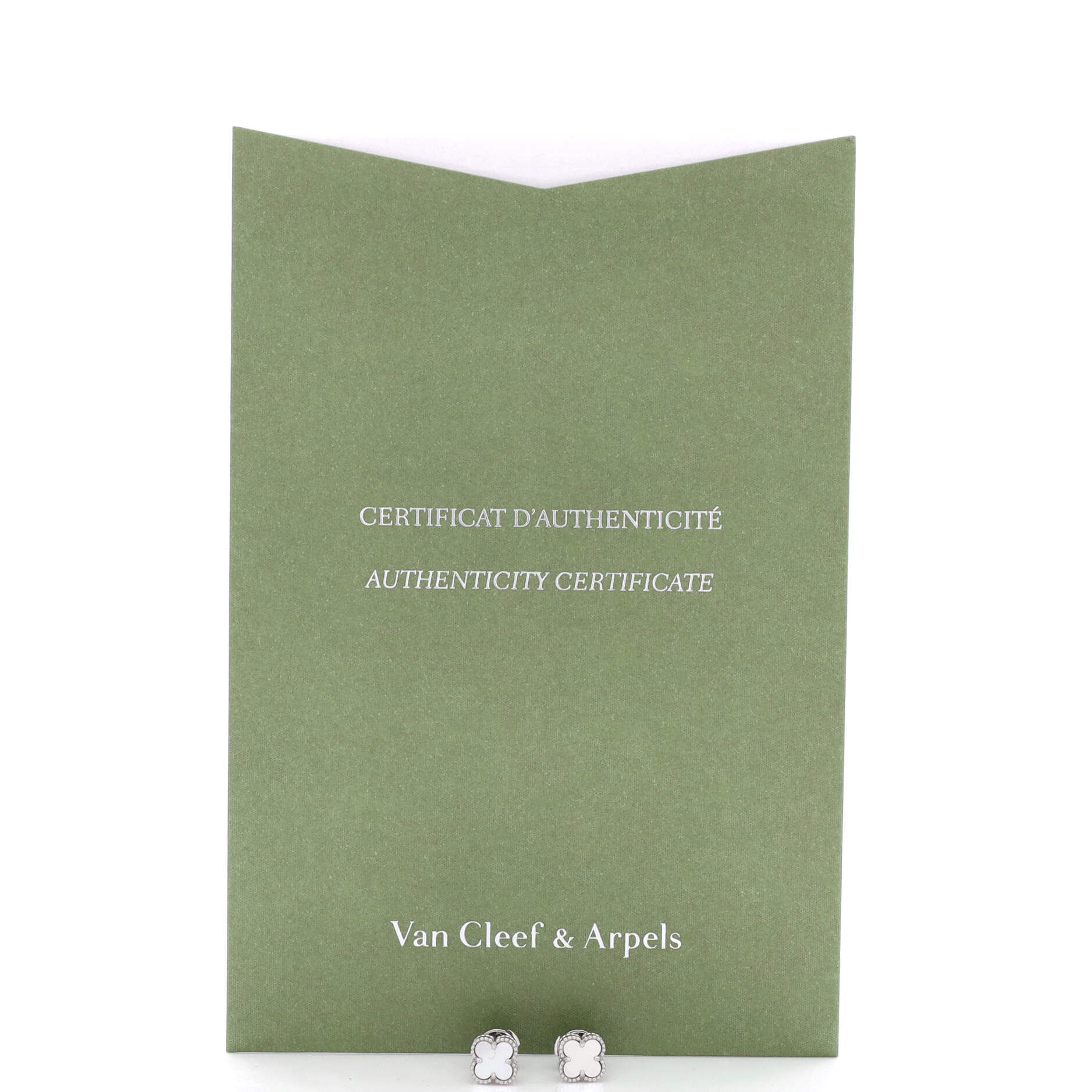 Sweet Alhambra Stud Earrings 18K White Gold and Mother of Pearl - Image 2
